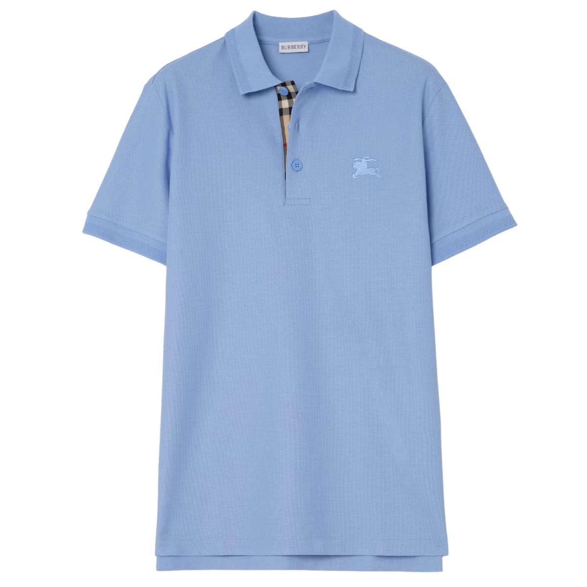 Burberry Cotton Polo Cornflower Blue T-Shirt