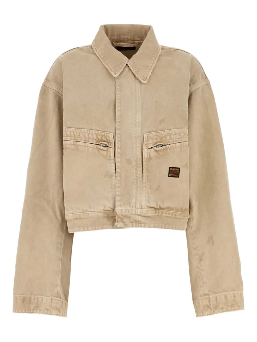 zipped-pocket long-sleeves denim jacket