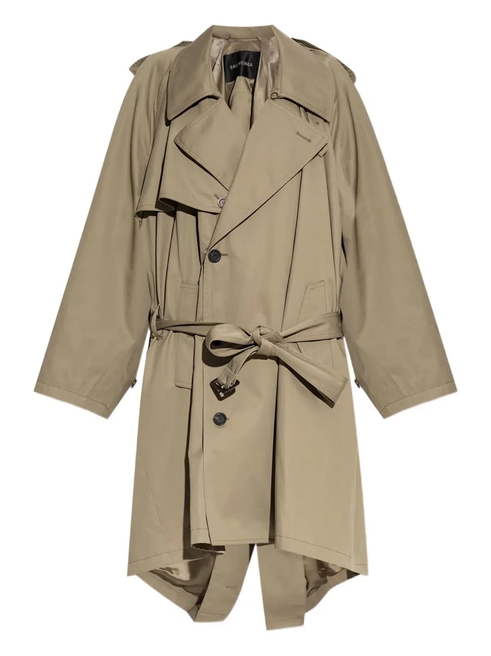 belted double-breasted trench coat