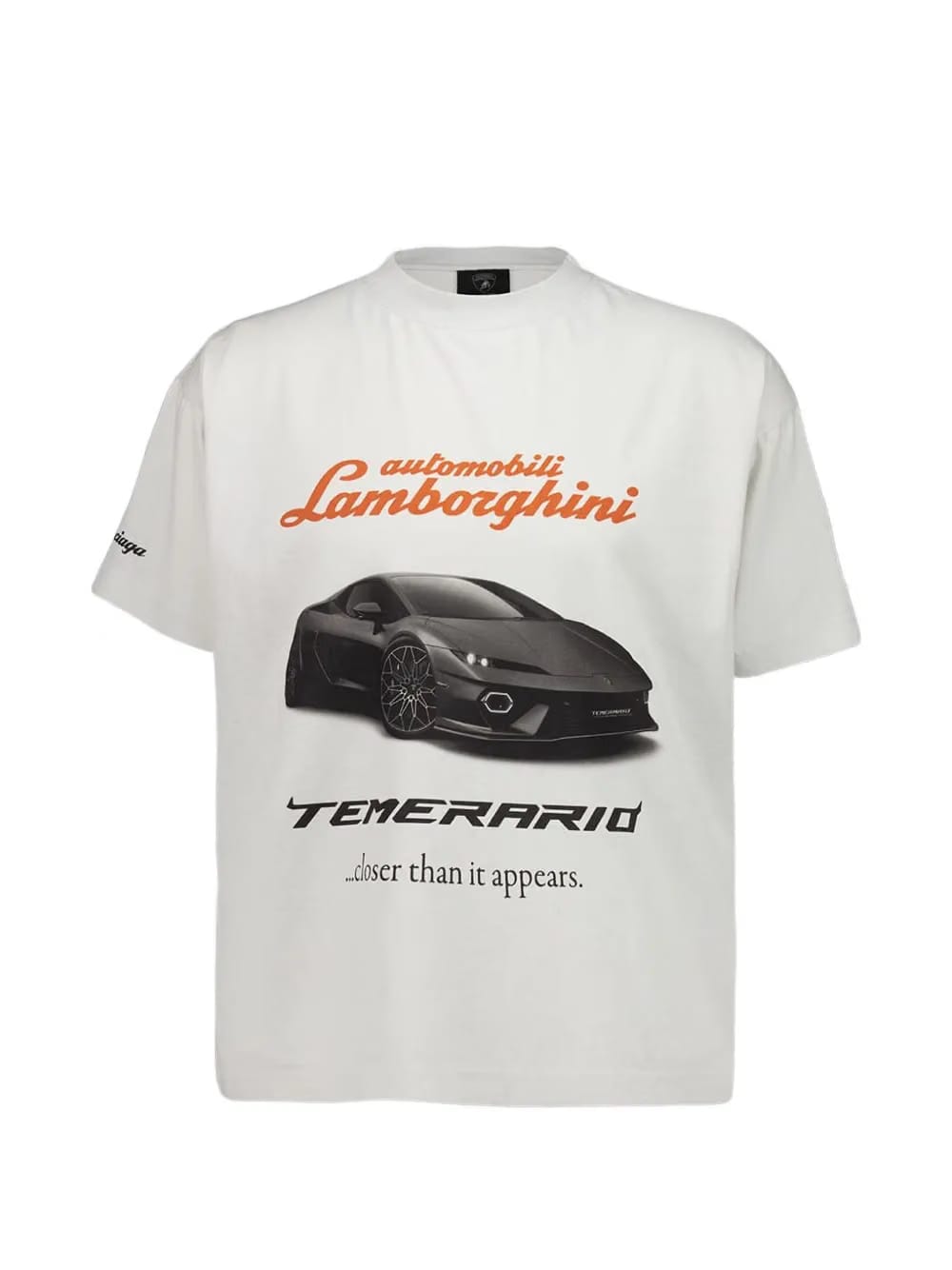 x Automobili Lamborghini-print asymmetrical T-Shirt