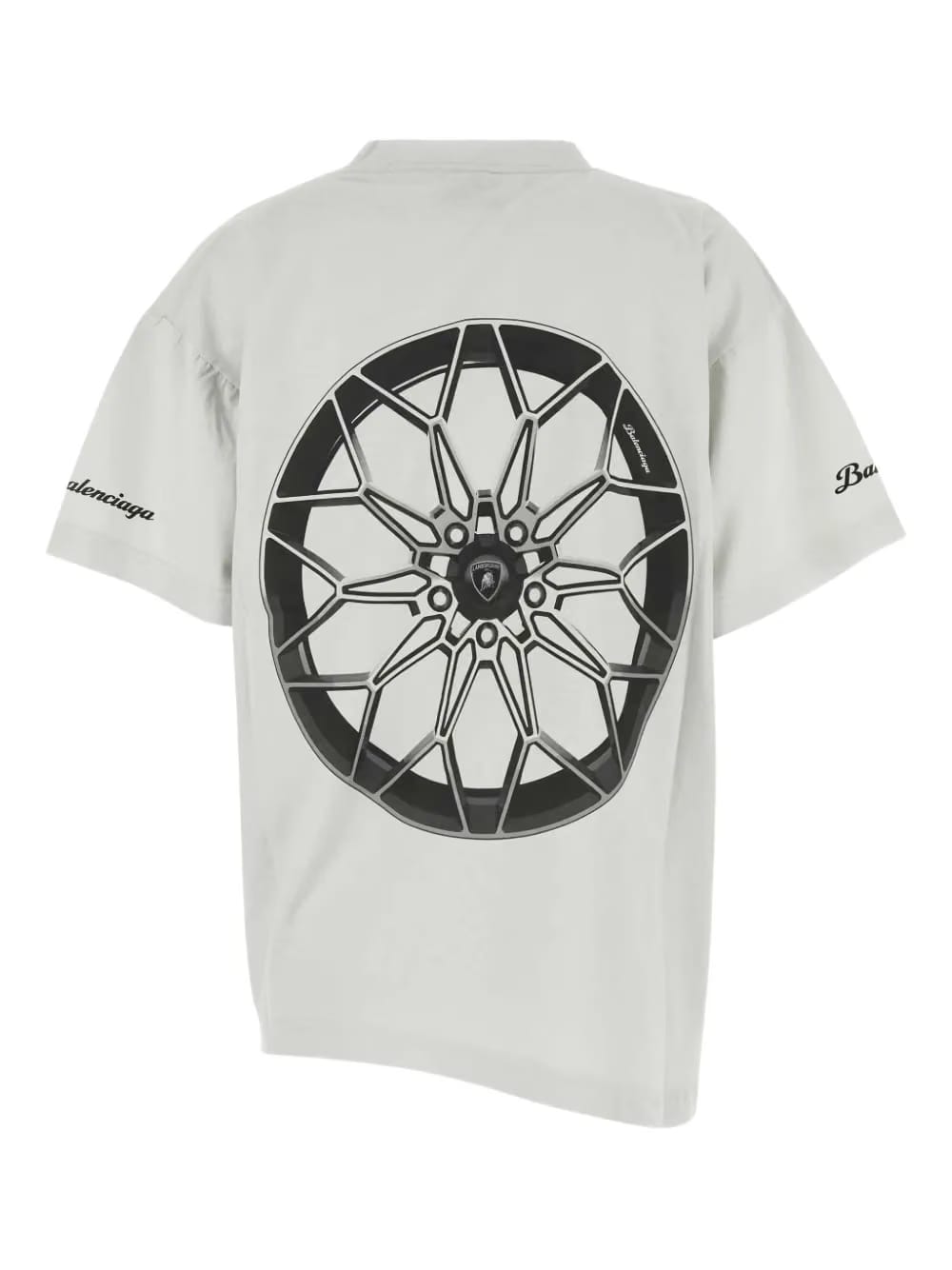 x Automobili Lamborghini-print asymmetrical T-Shirt