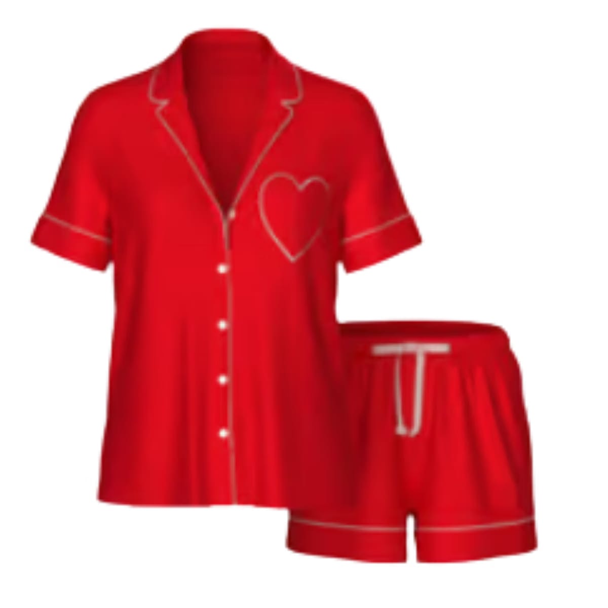 Victoria's Secret Glazed Satin Heart Short Nightsuit Red