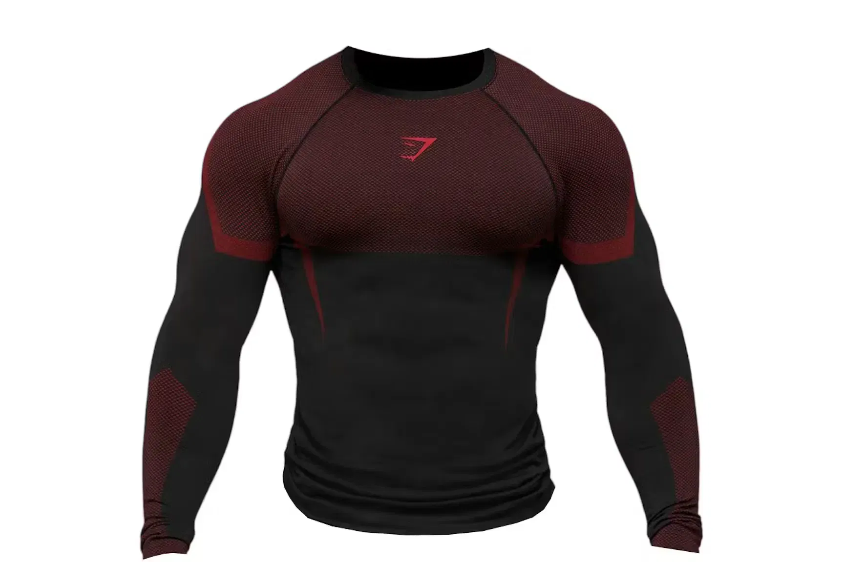 Gymshark Onyx 5.0 Seamless Long Sleeve T-shirt Black/Carmine Red