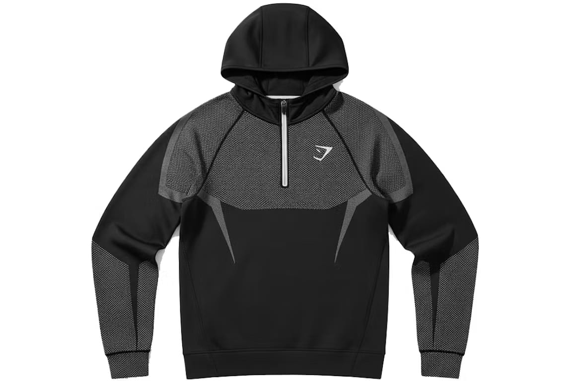 Gymshark Onyx 5.0 Seamless Hoodie Black/Light Grey