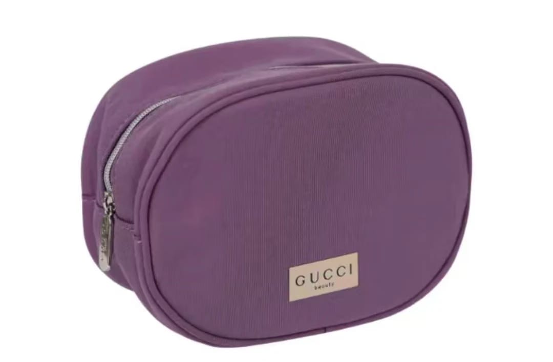 GUCCI Taro Purple Canvas Handheld Makeup Pouch (Portable)