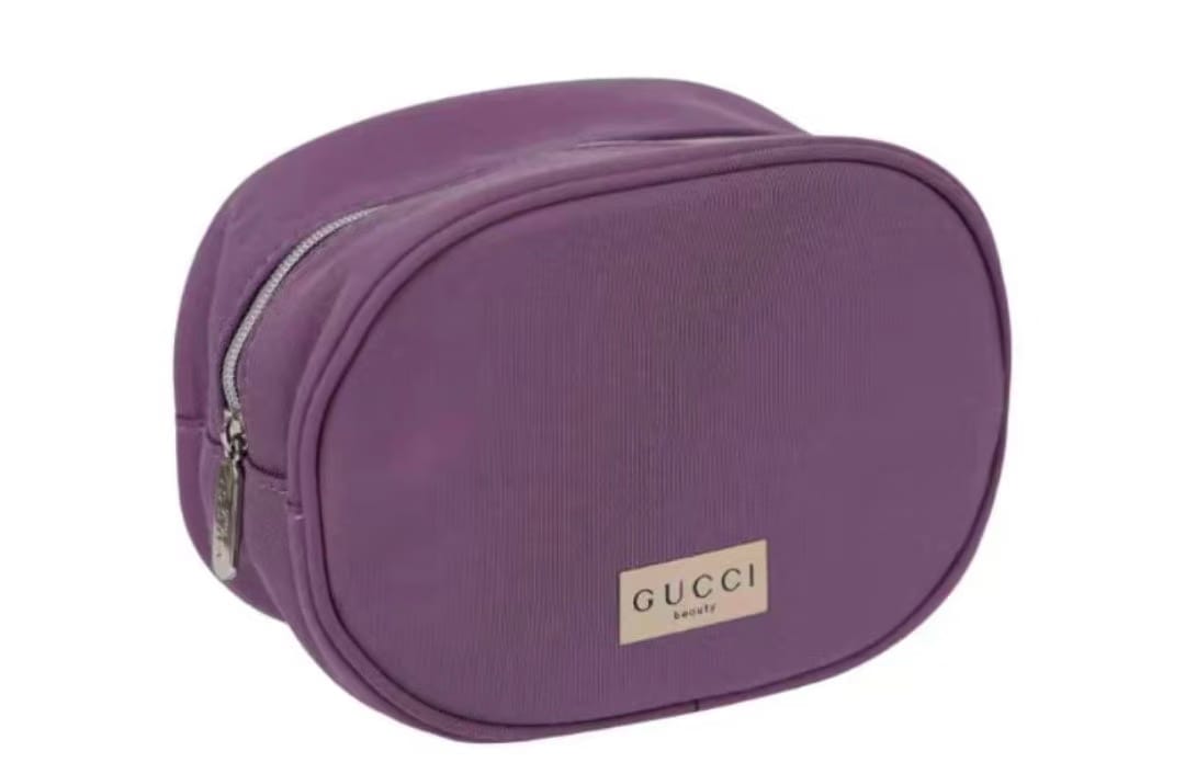 GUCCI Taro Purple Canvas Handheld Makeup Pouch (Portable)
