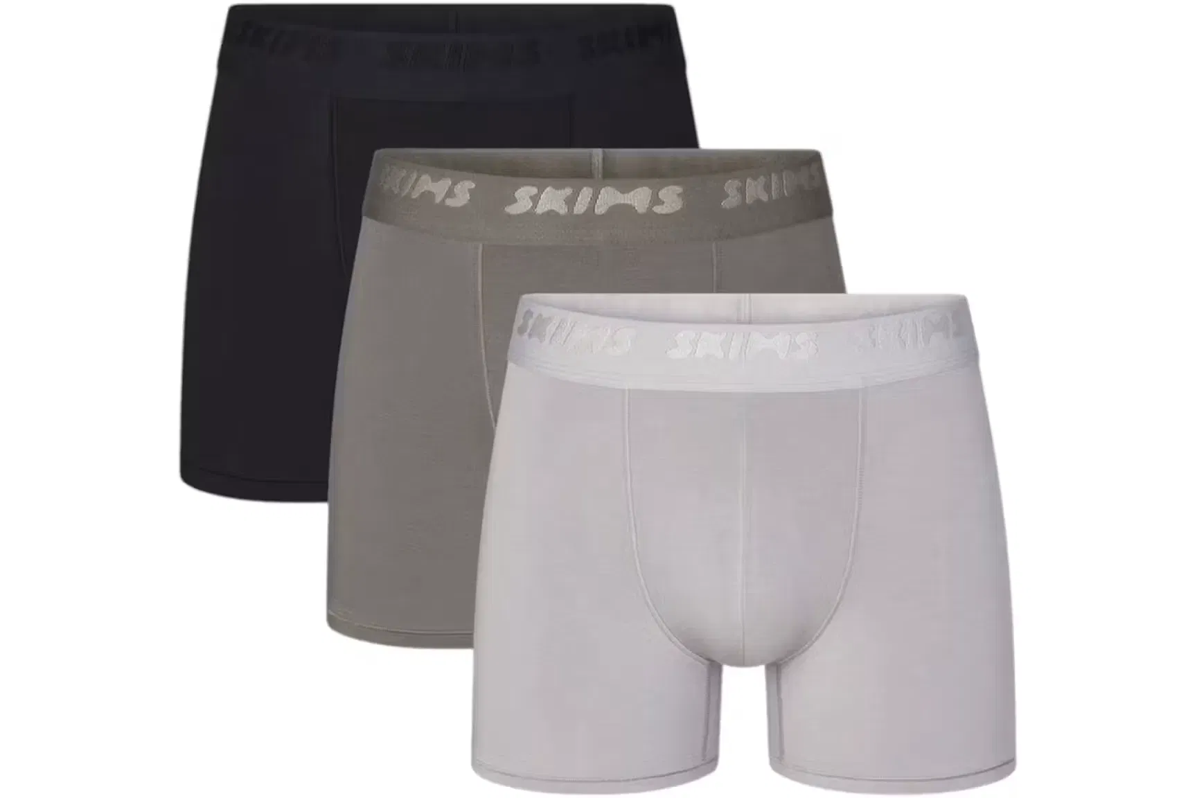 SKIMS Men's 3" Stretch Boxer Brief (3 Pack) Gunmetal Multicolor