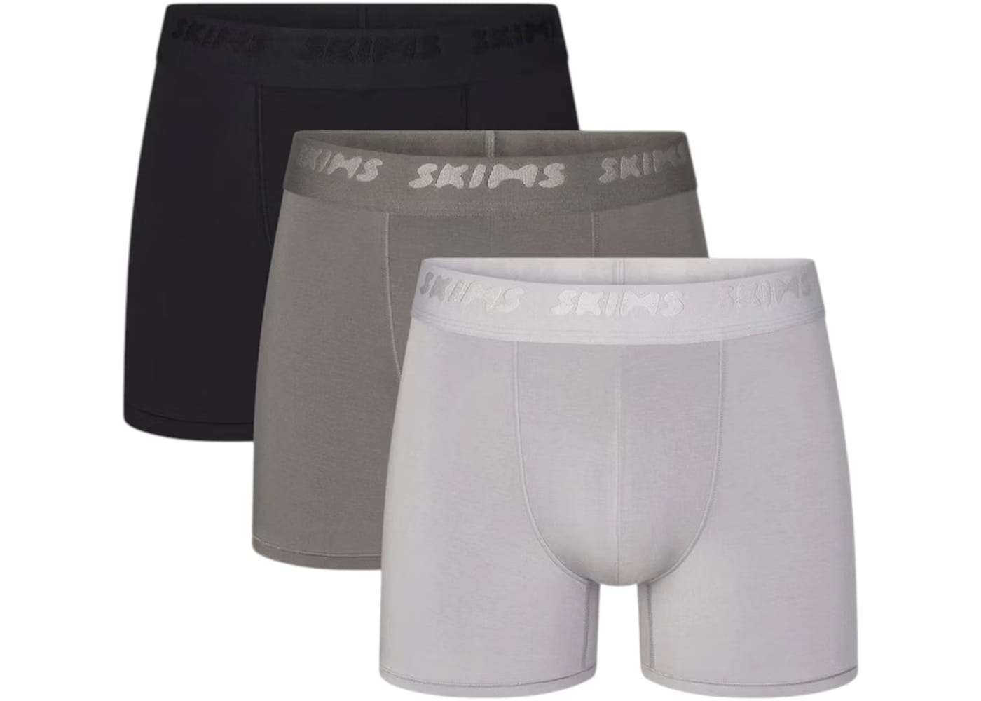 SKIMS Men's 3" Stretch Boxer Brief (3 Pack) Gunmetal Multicolor