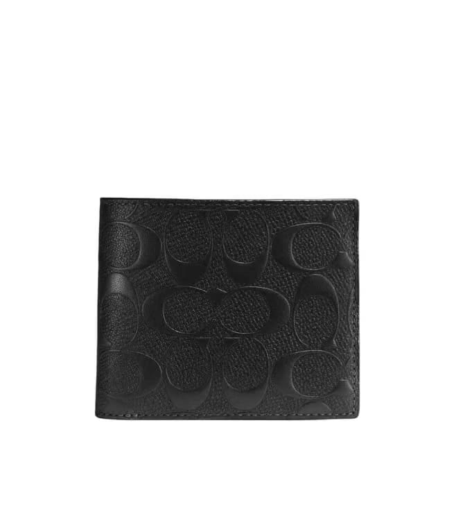 Coach Black Embossed Logo Black Wallet