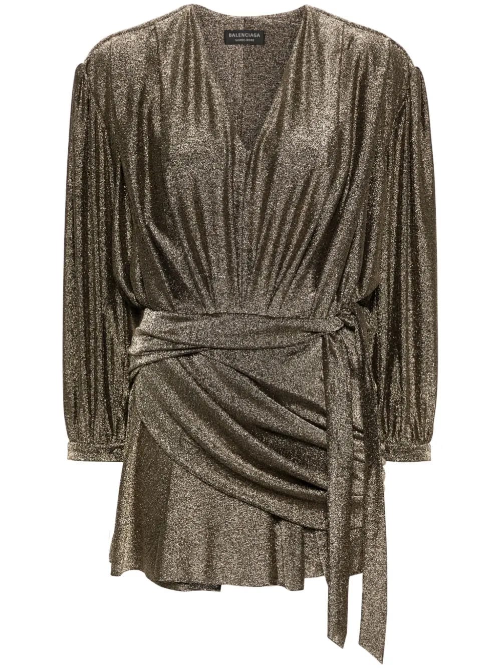 draped glittered mini dress