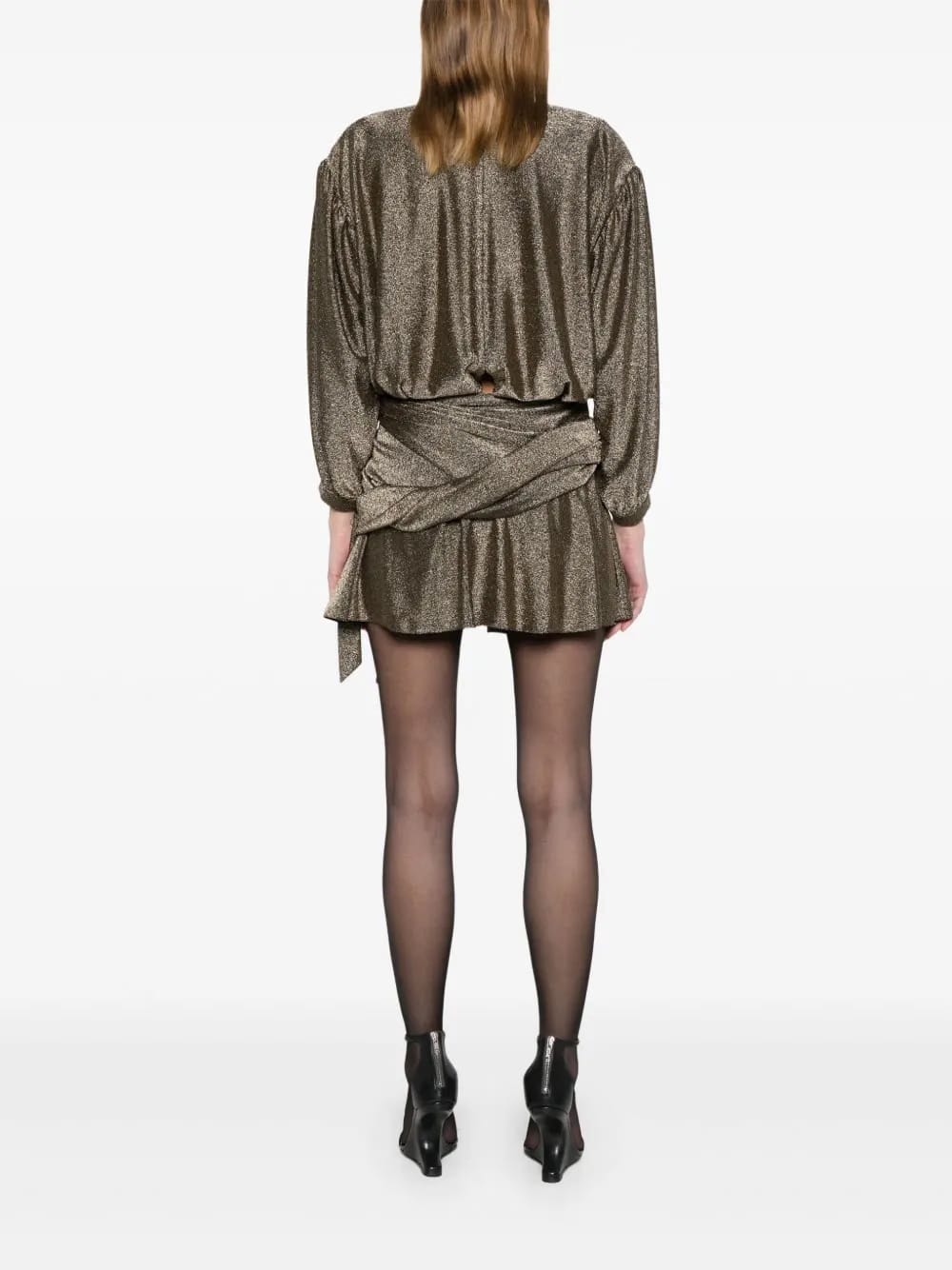 draped glittered mini dress