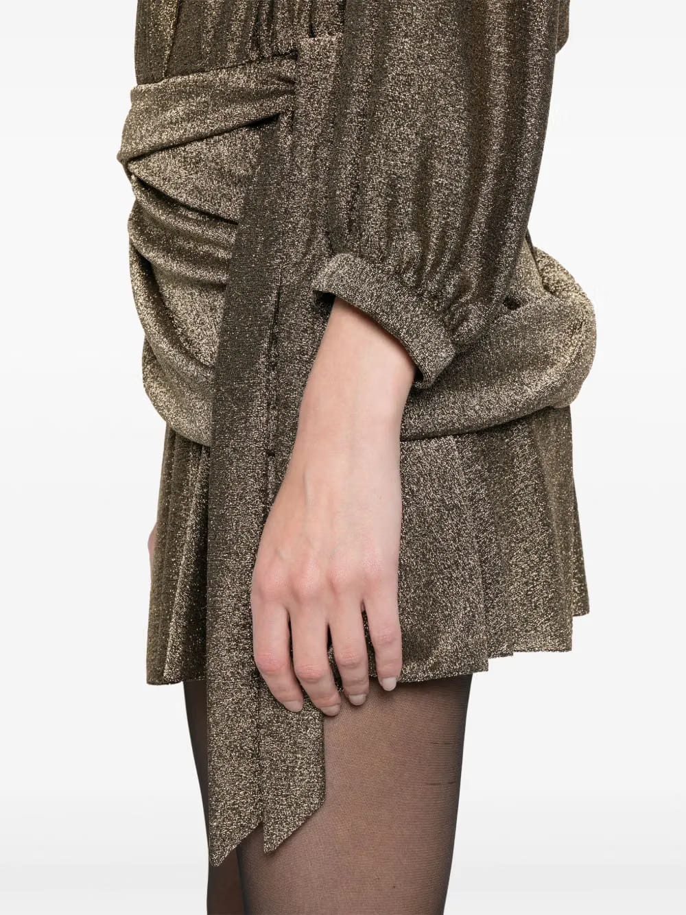 draped glittered mini dress
