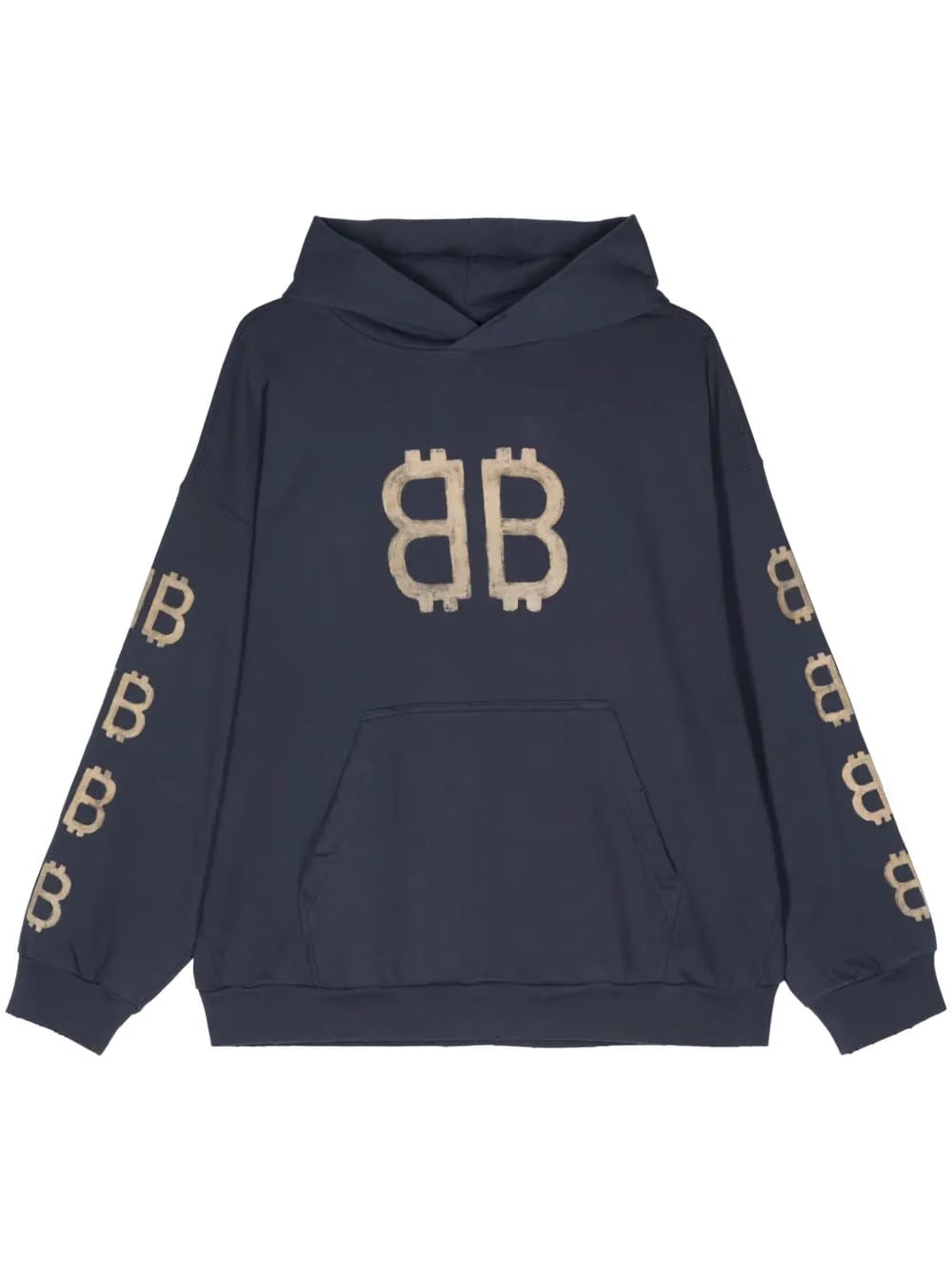 Crypto logo-print distressed Hoodie