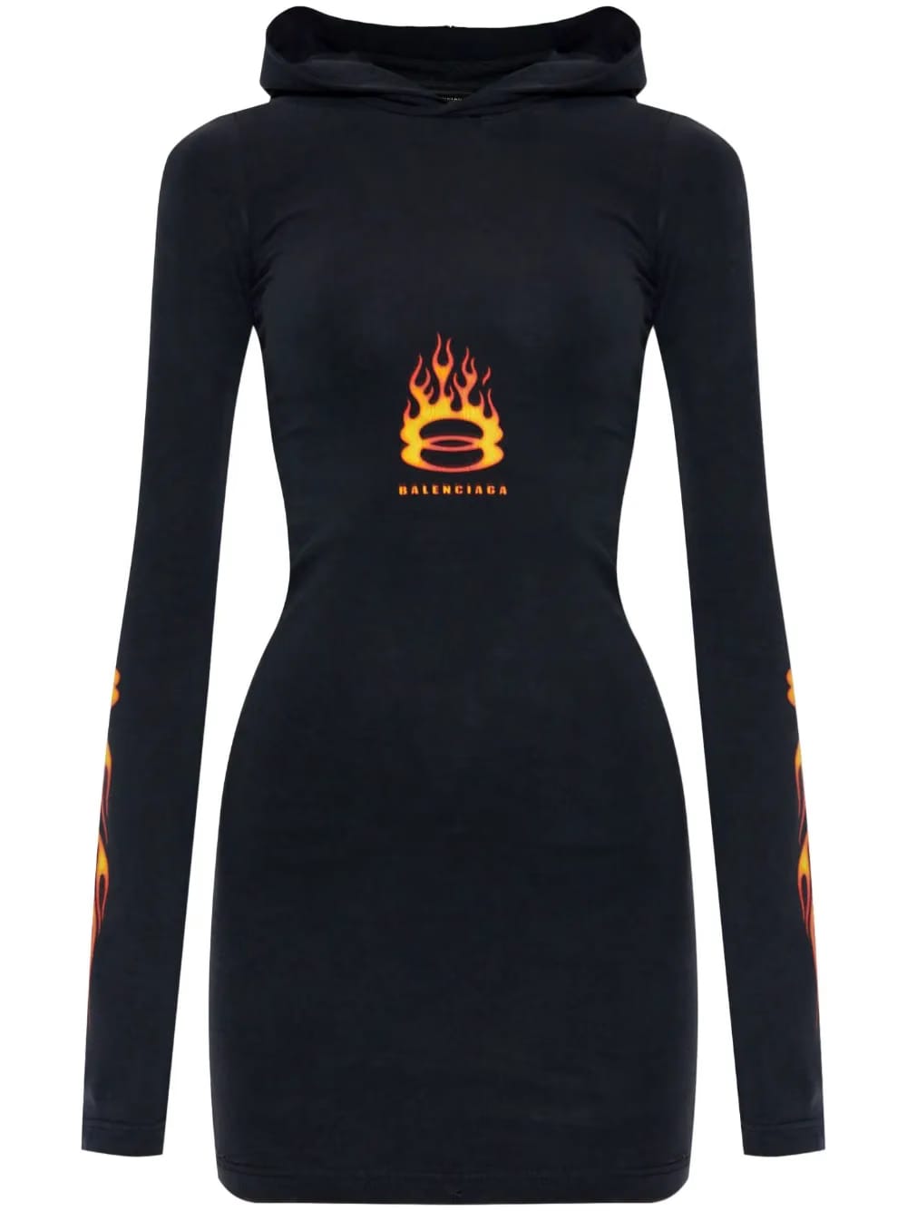flames-print mini dress