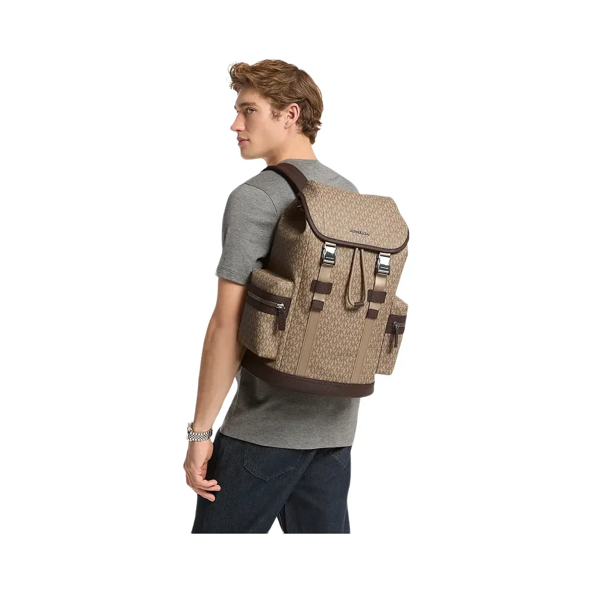 Michael Kors Cooper Logo Backpack CAMEL