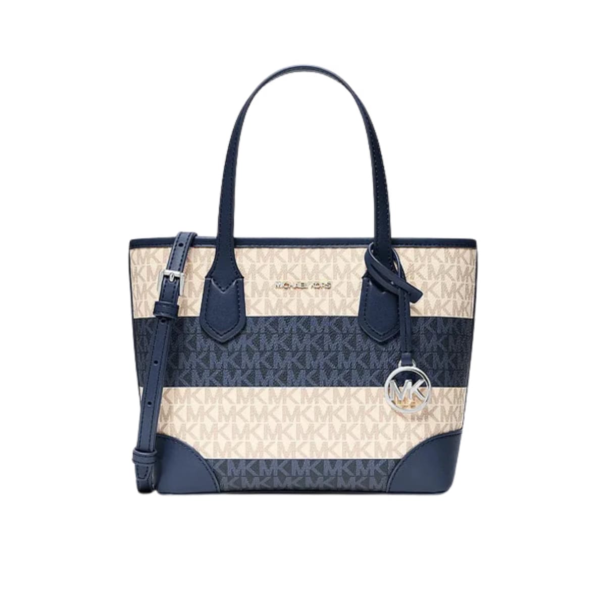 Michael Kors Eva Extra-Small Signature Logo Convertible Crossbody Bag Navy