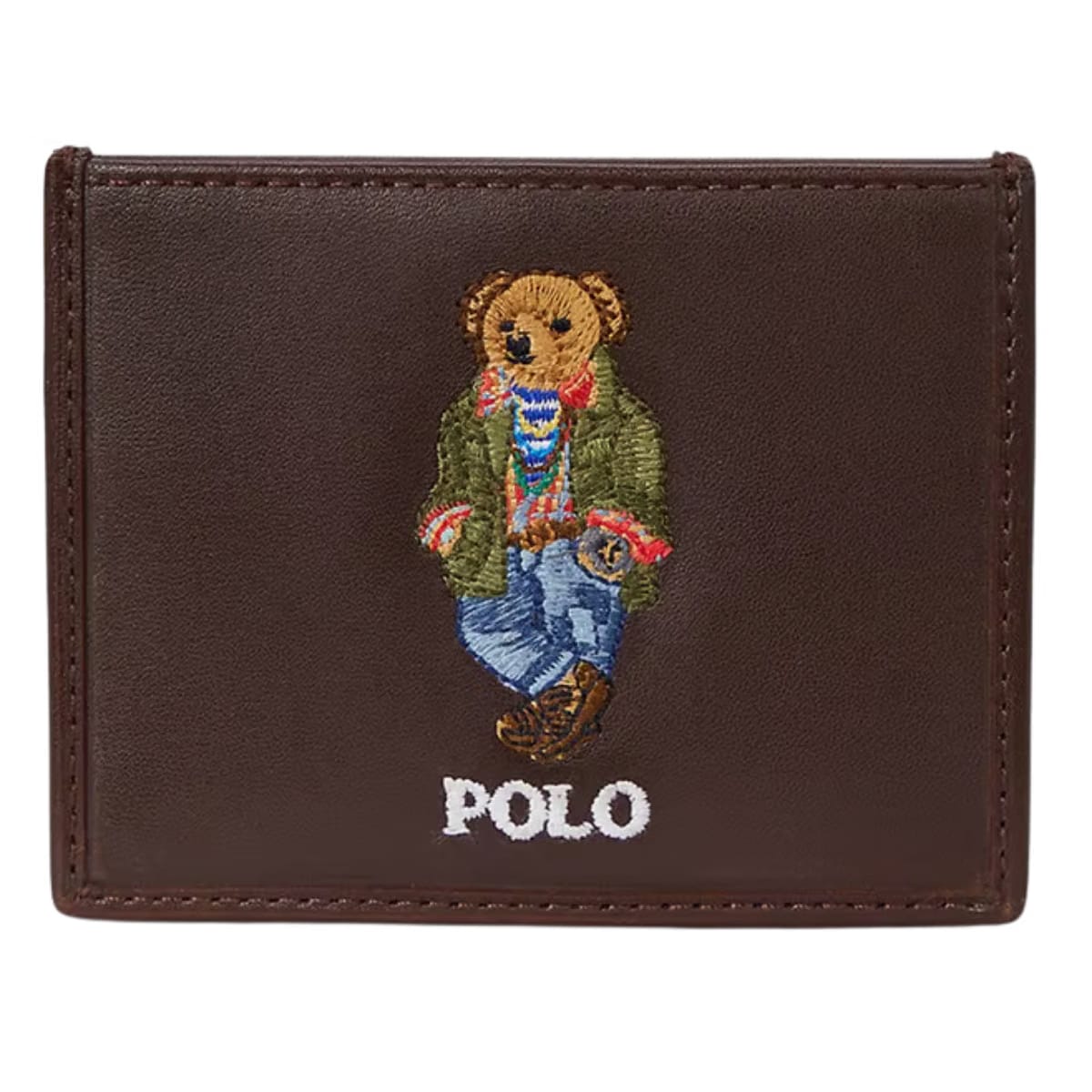 Polo Ralph Lauren Brown Polo Bear Leather Card Case