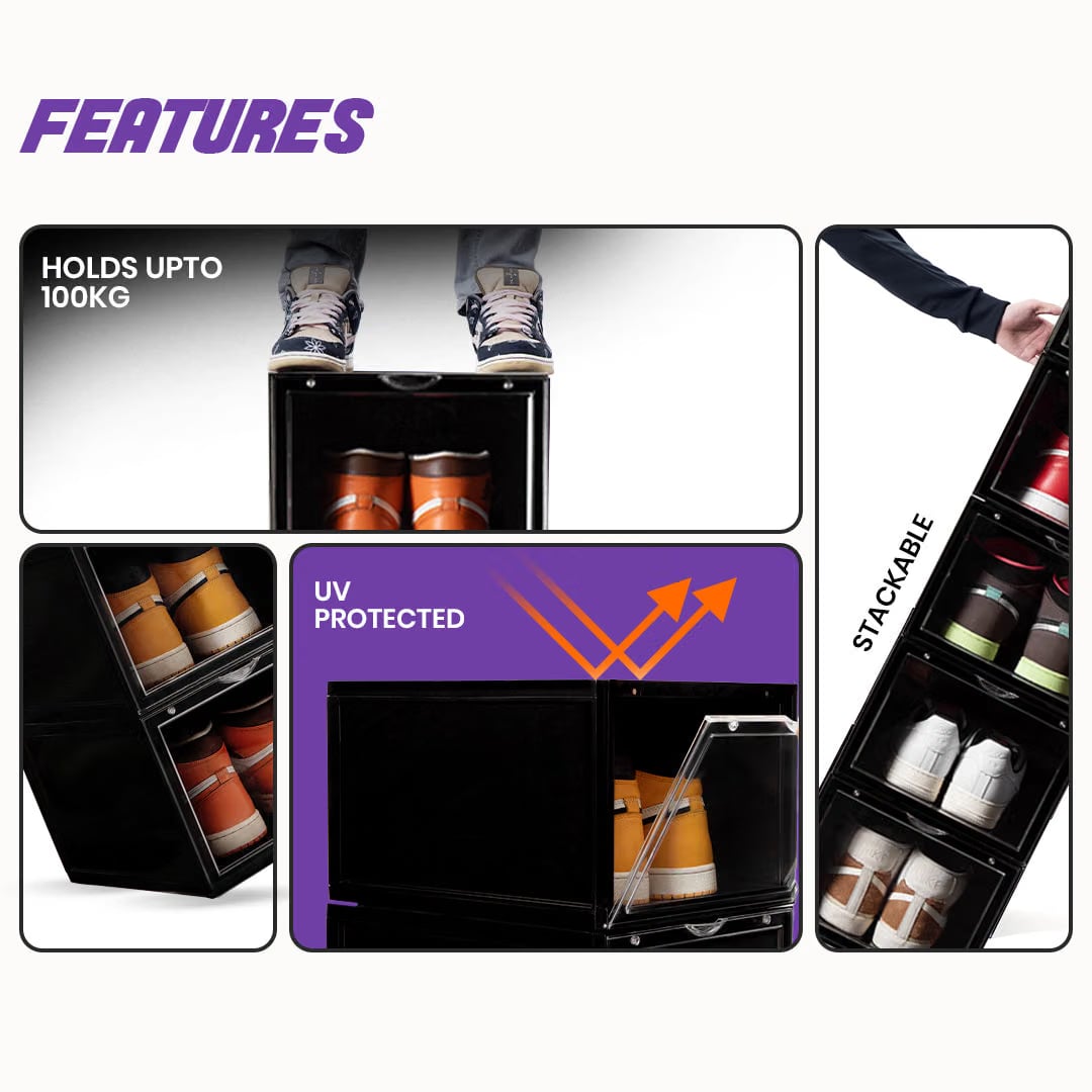 Stack'Em Sneaker Crates | Black (Front Drop)