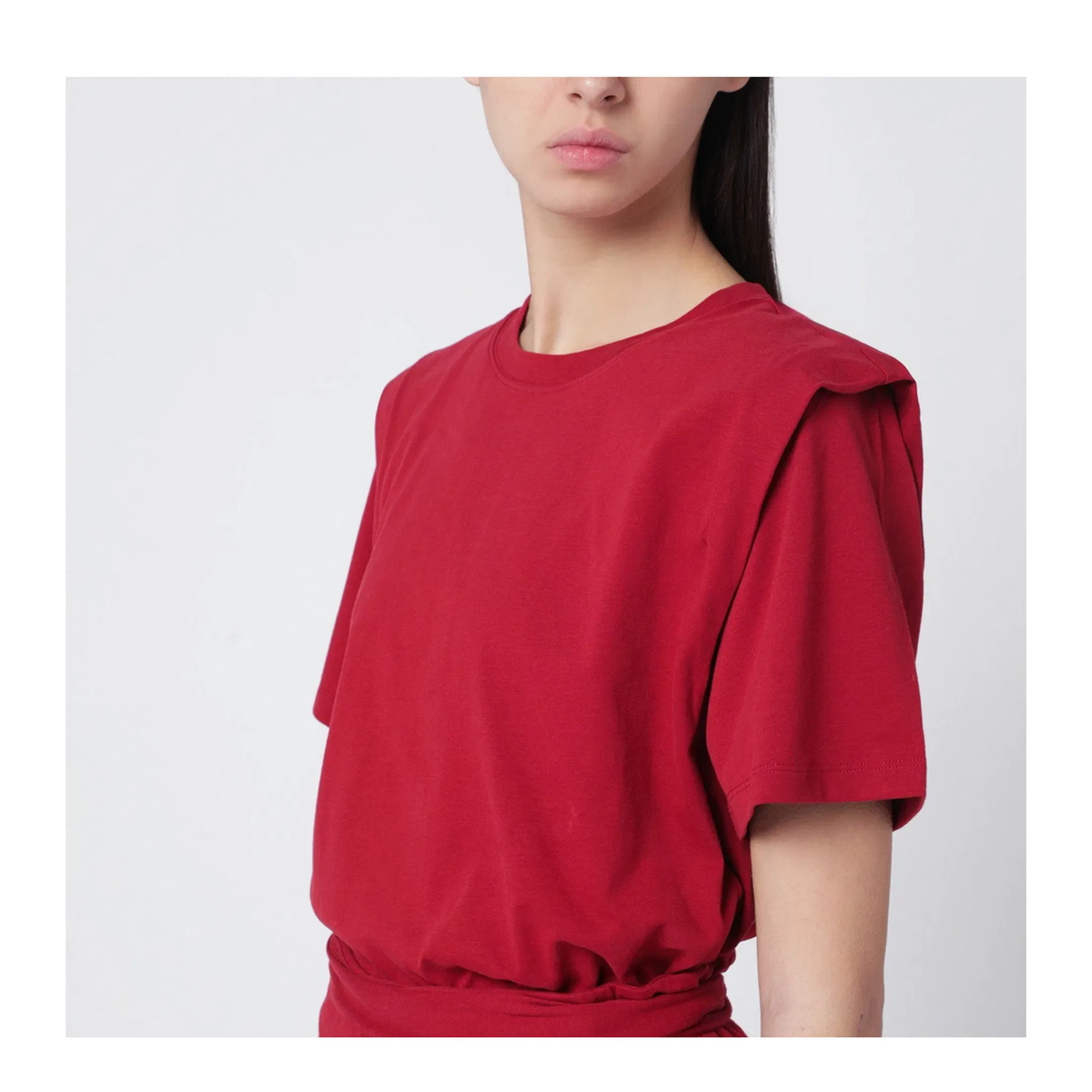 Cherry-Coloured Zelitos Cotton T-Shirt