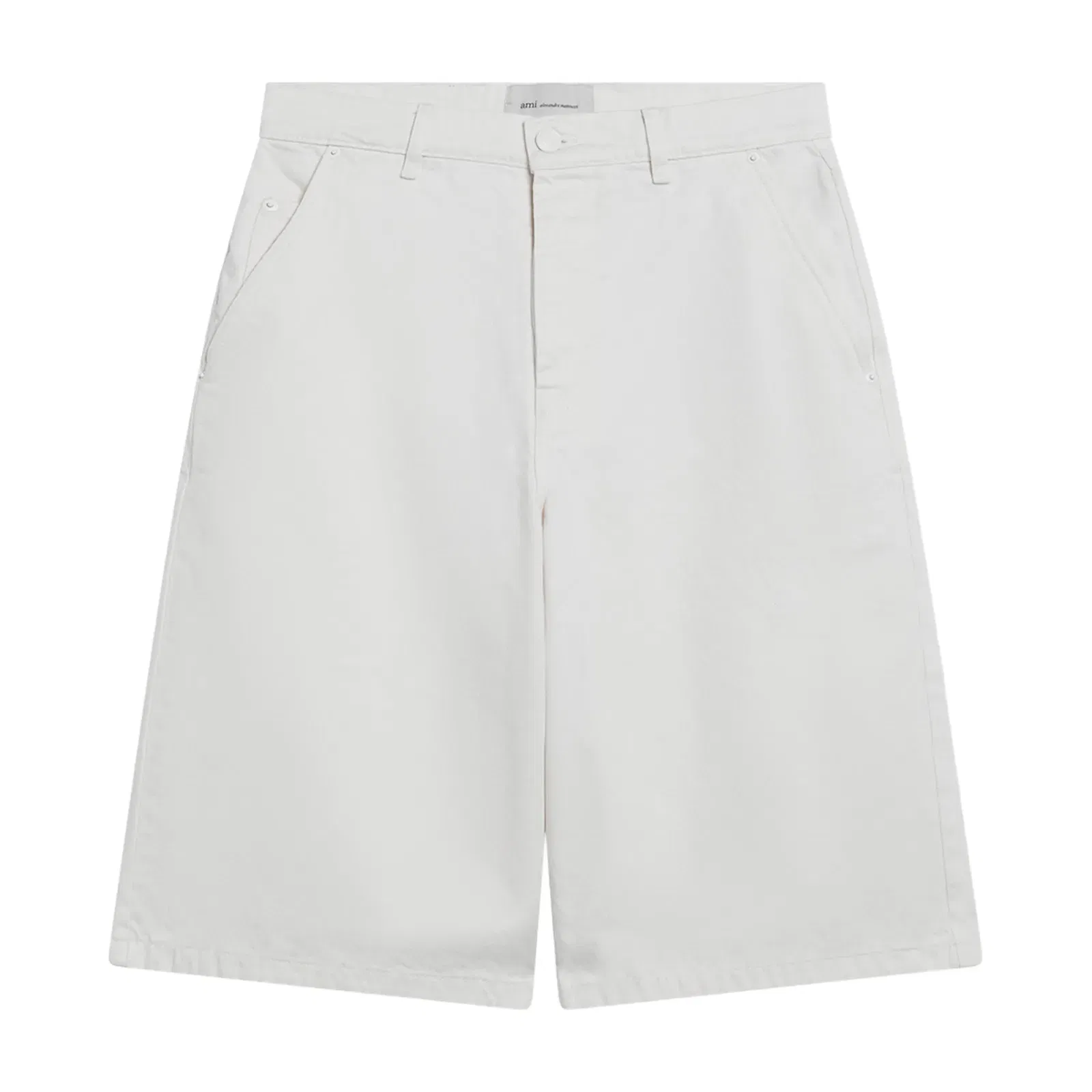 Wide-Fit Cotton Twill Bermuda Shorts In White