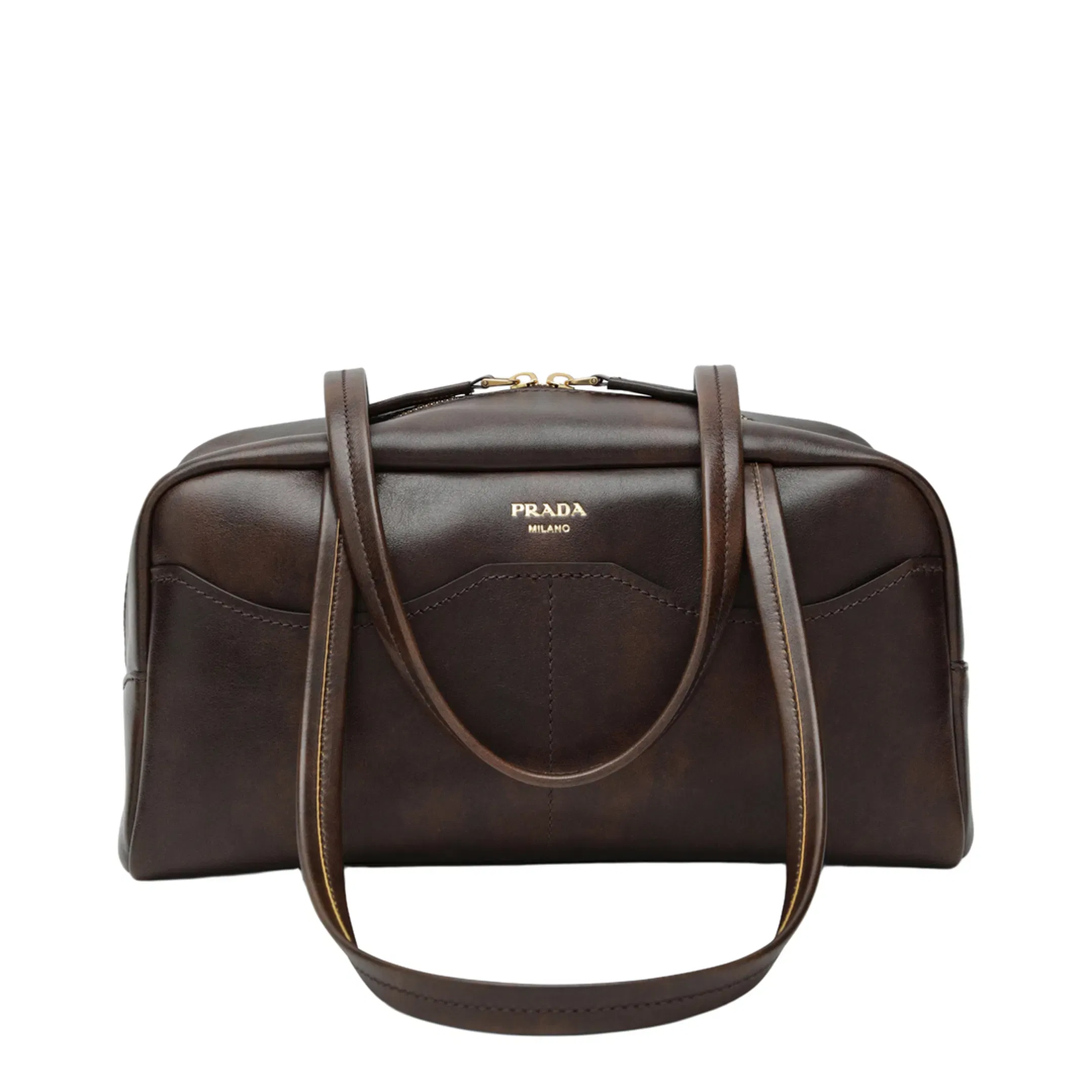 Carry Large Leather Bowling Bags - Cocoa Brown