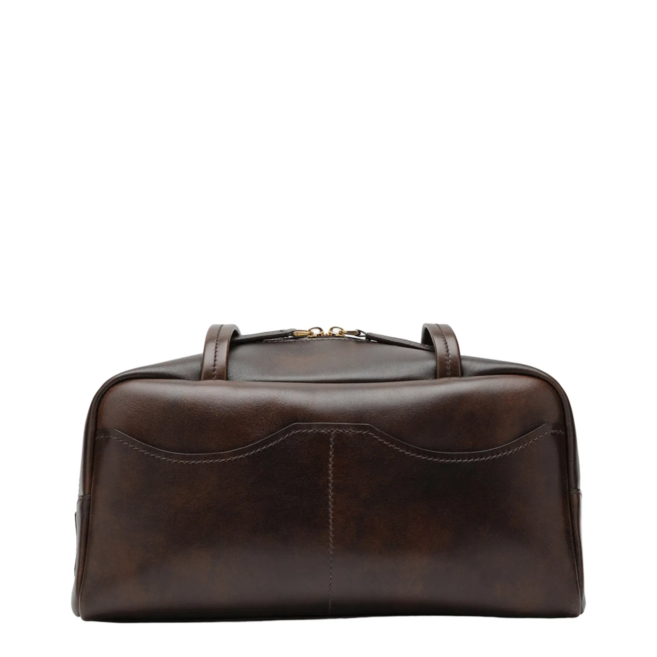 Carry Large Leather Bowling Bags - Cocoa Brown
