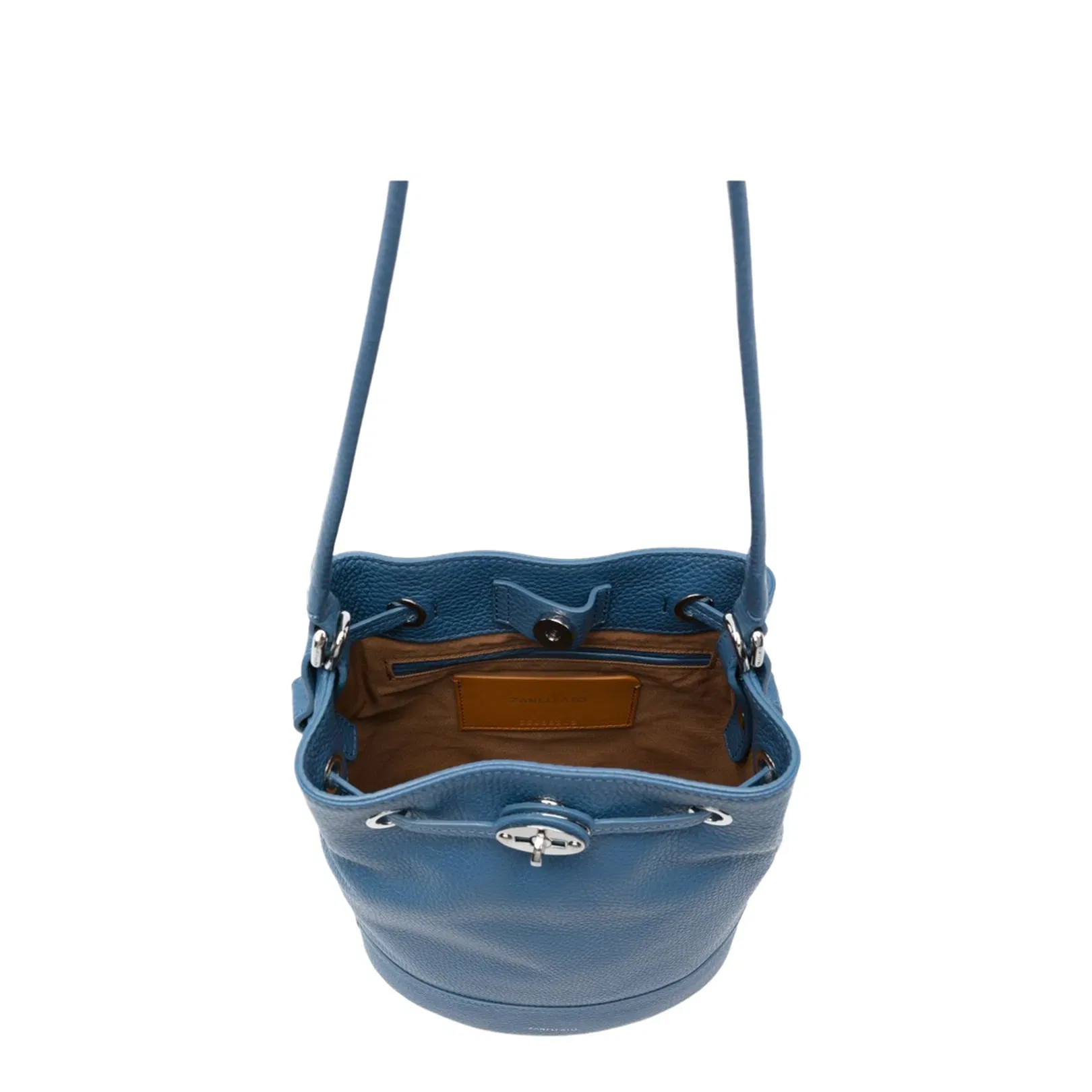 Monda' Daily Small Leather Bucket Bag - Sky Blue