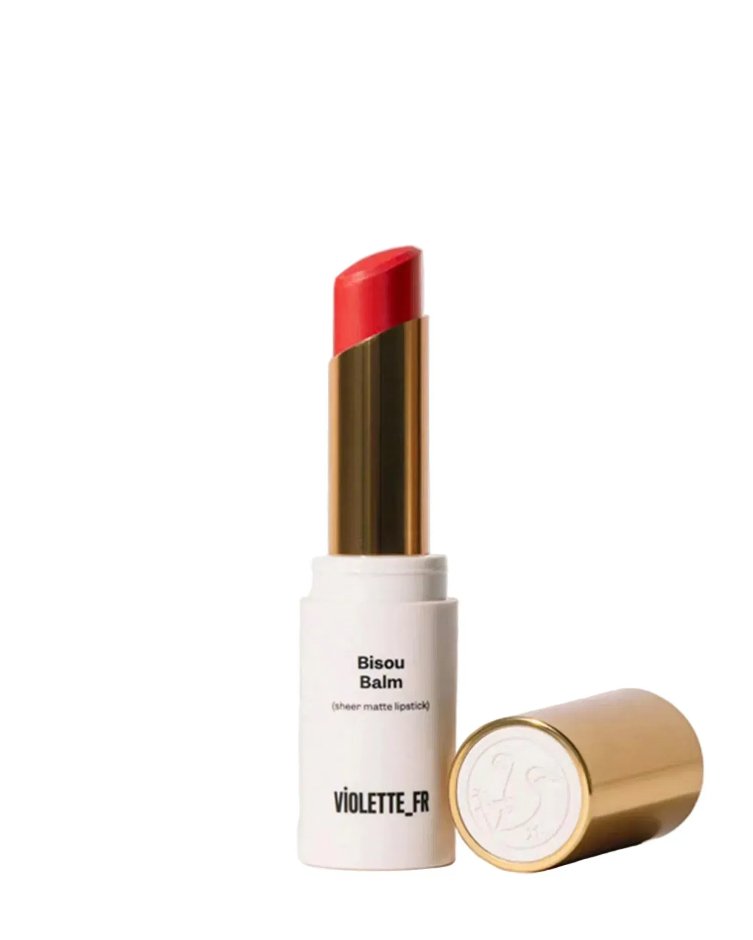 VIOLETTE FR Sheer Matte Lipstick Bisou Balm - Bonbon Coquelicot