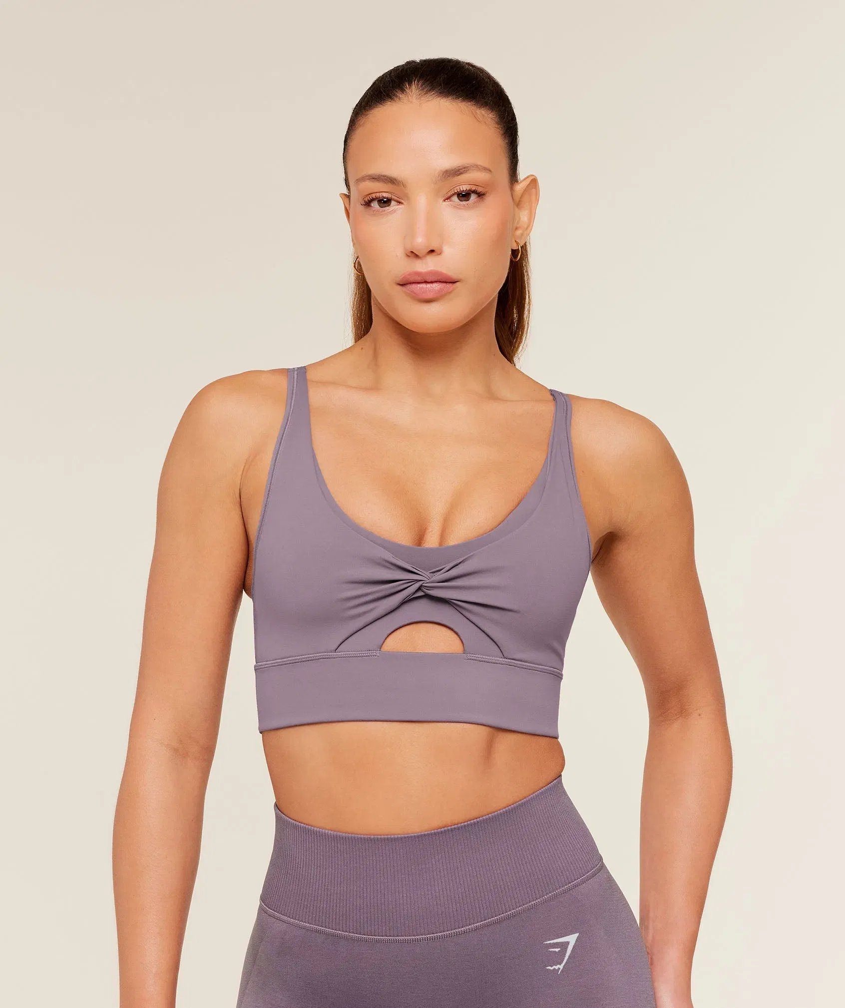 Women's Gymshark Twist Front Sports Bra Dusk Purple