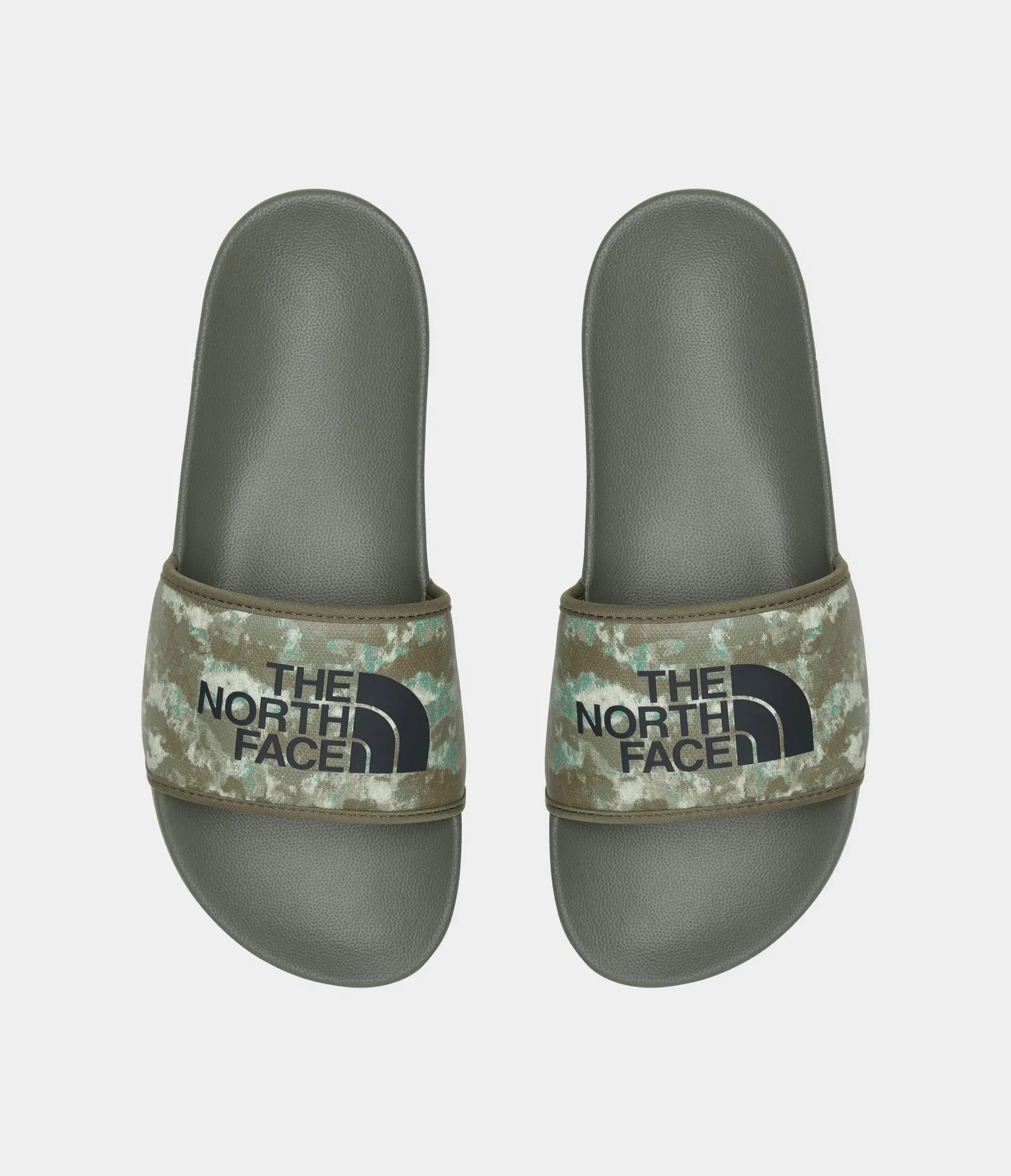 The North Face Mens Base Camp Slides Iii Military Olive Stippled Camo Print Military Olive Stippled Camo Print