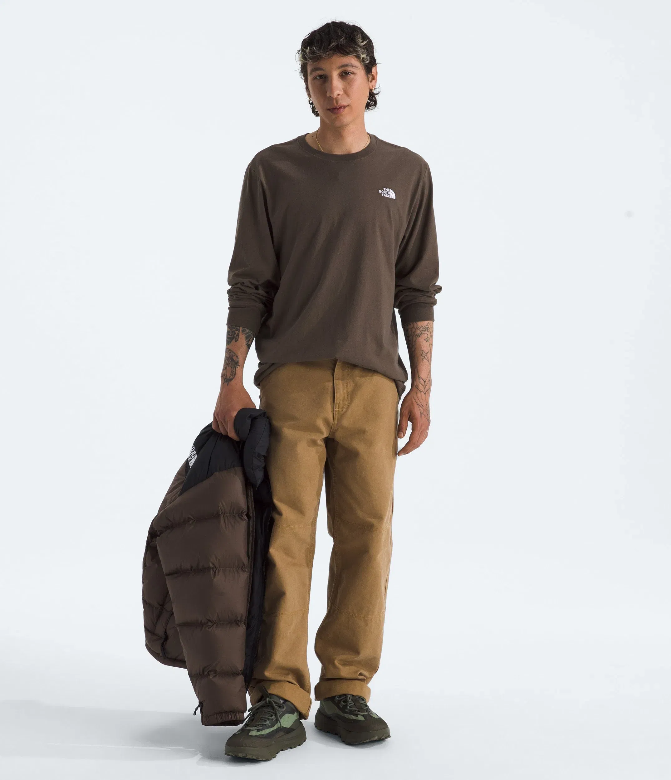 The North Face Men’s Evolution Simple Dome Regular Long-Sleeve Tee Smokey Brown