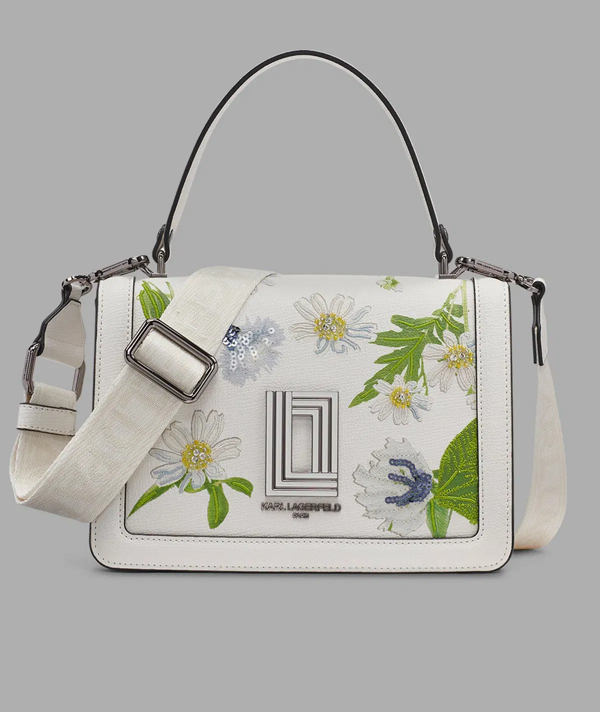 KarlLagerfeld Simone floral satchel white floral multi