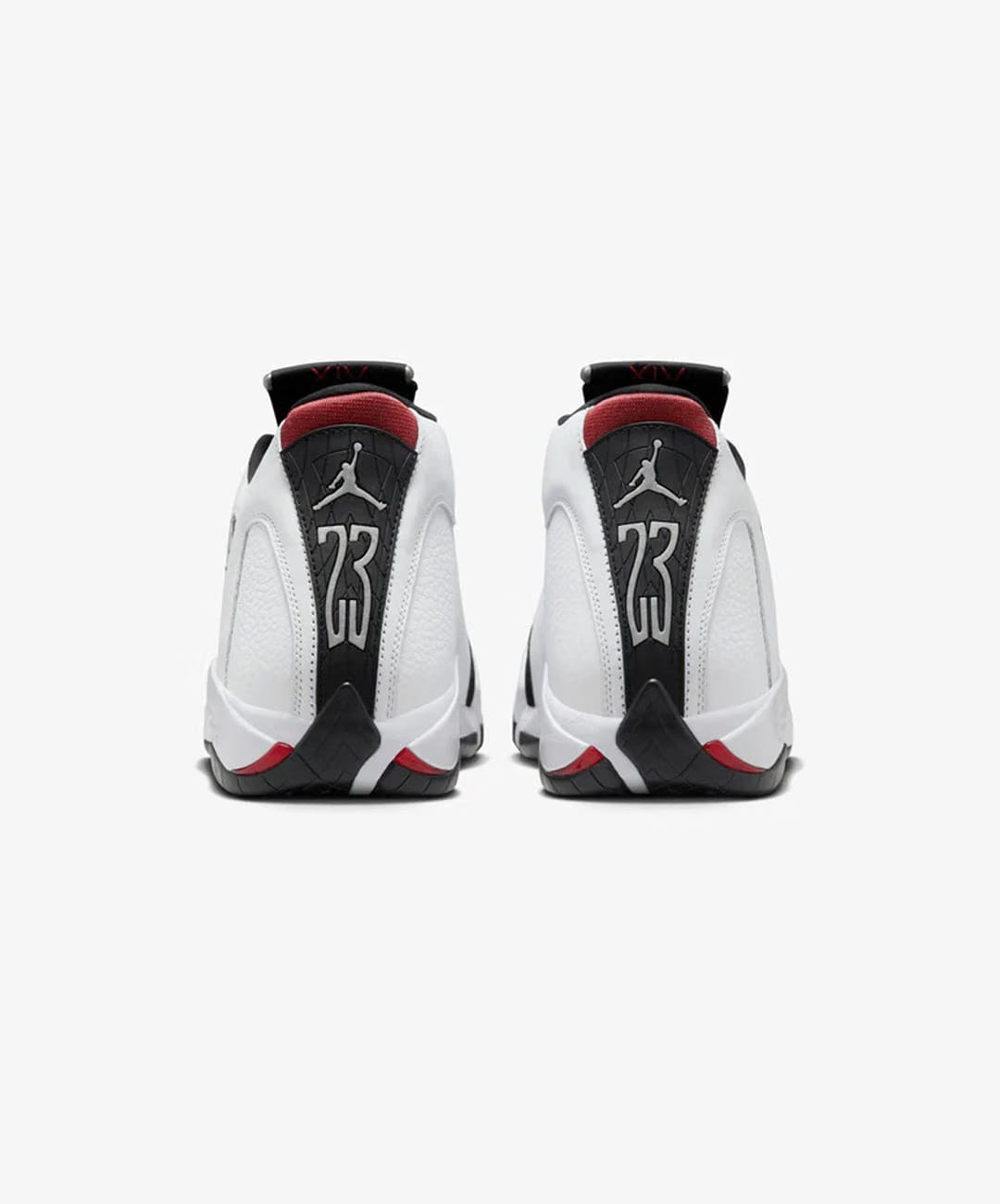 JORDAN | AIR JORDAN 14 RETRO "BLACK TOE" { WHITE/VARSITY RED-BLACK-METALLIC SILVER