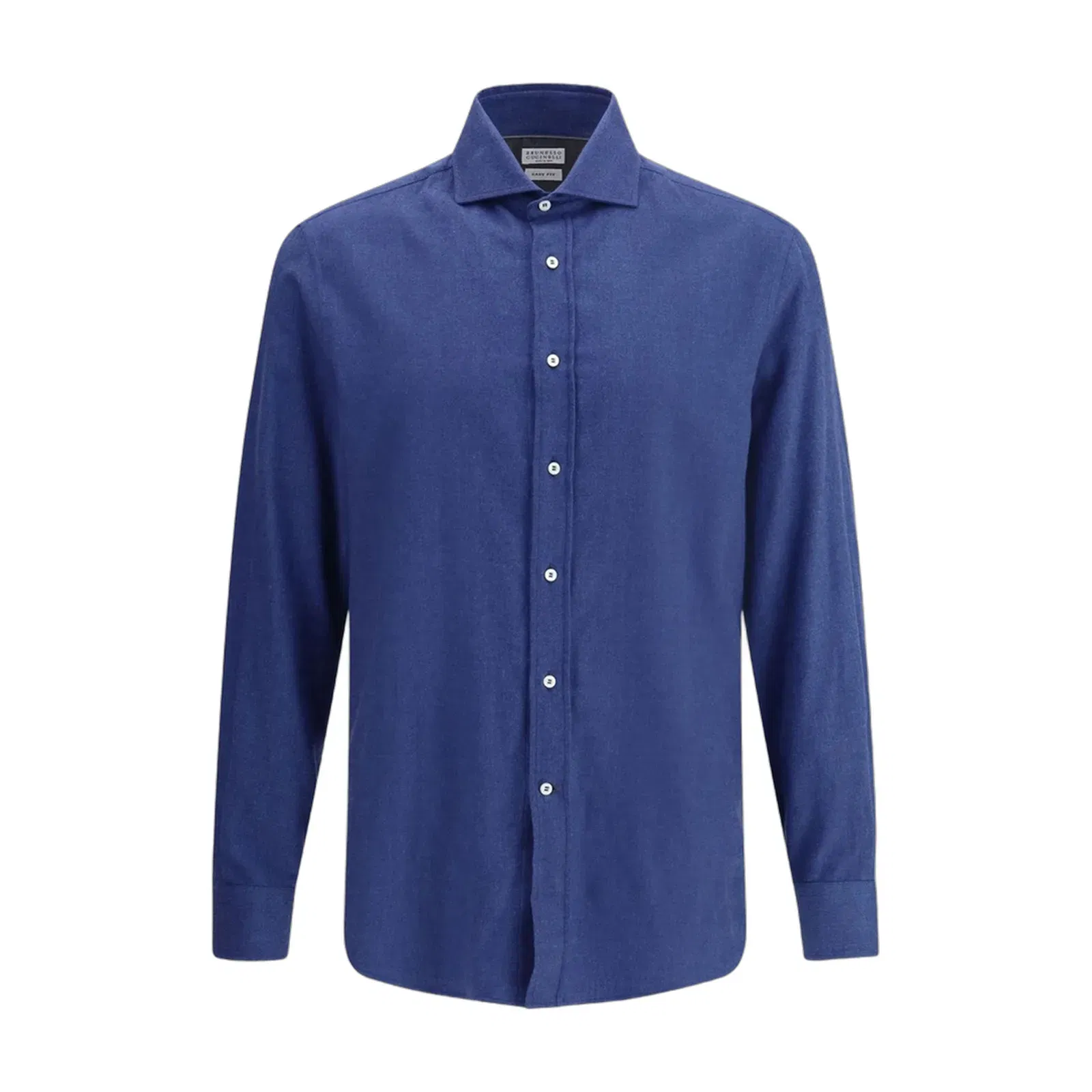 Herringbone Patterned Cotton Blend Flannel Shirt