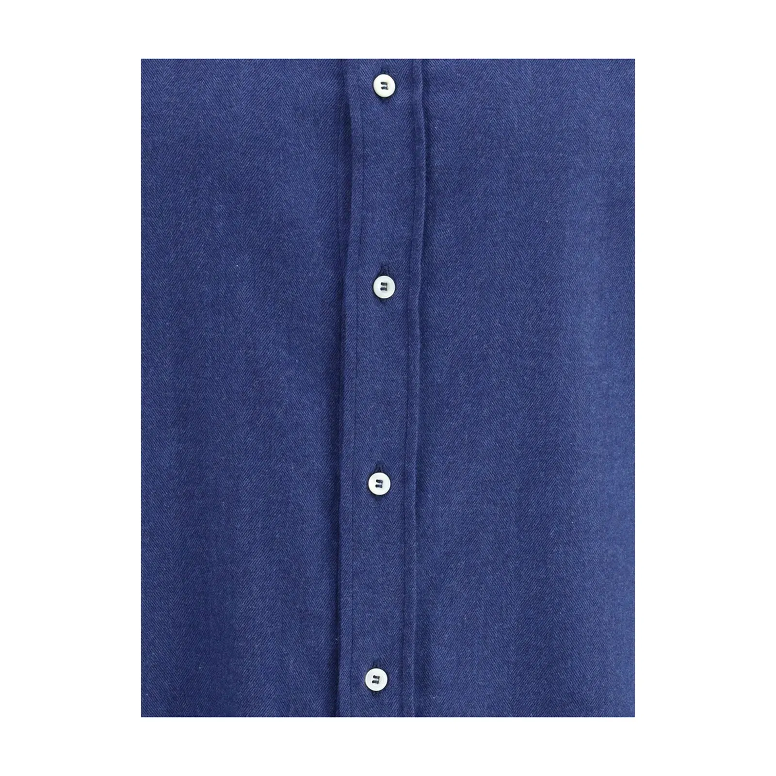 Herringbone Patterned Cotton Blend Flannel Shirt
