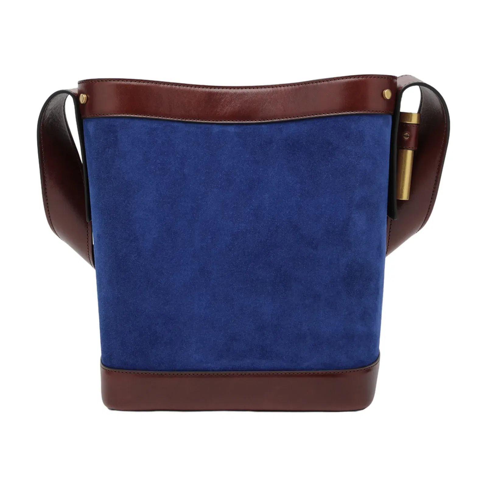 Pivot Small Suede Bucket Bag - Blue/Brown