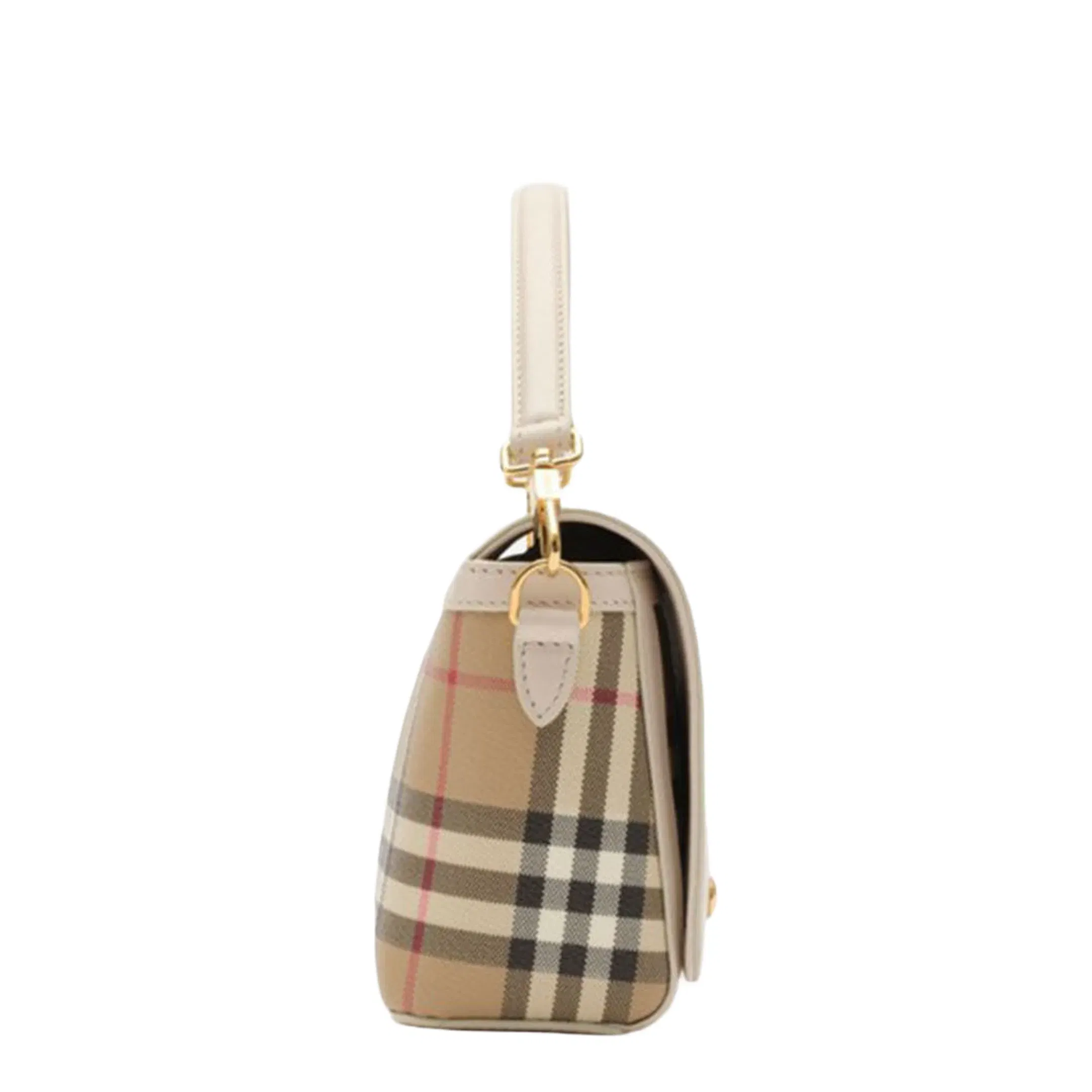 Note Coated Textile Top Handle Bag - Vintage Check/Soap Beige