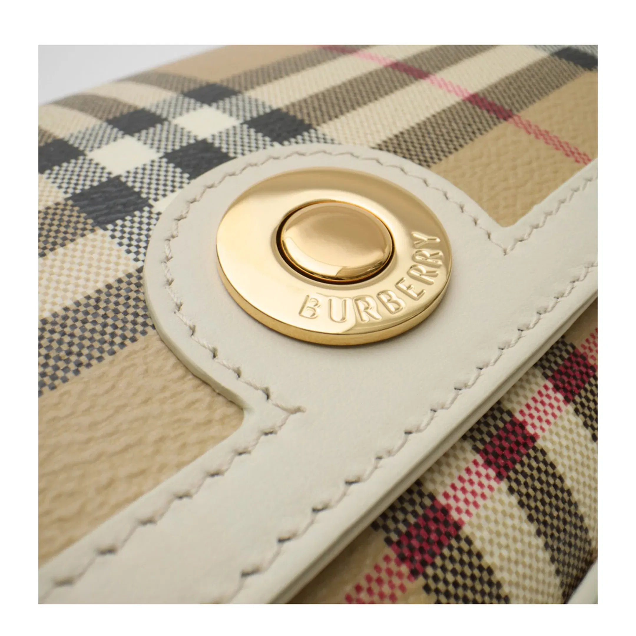 Note Coated Textile Top Handle Bag - Vintage Check/Soap Beige