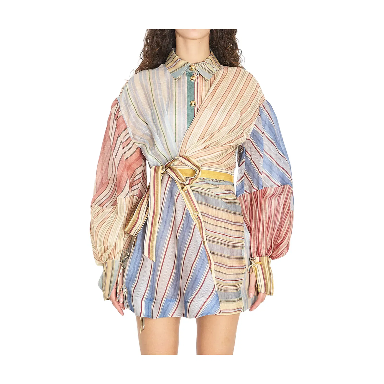 Rebellion Striped Mini Dress Spliced Stripes