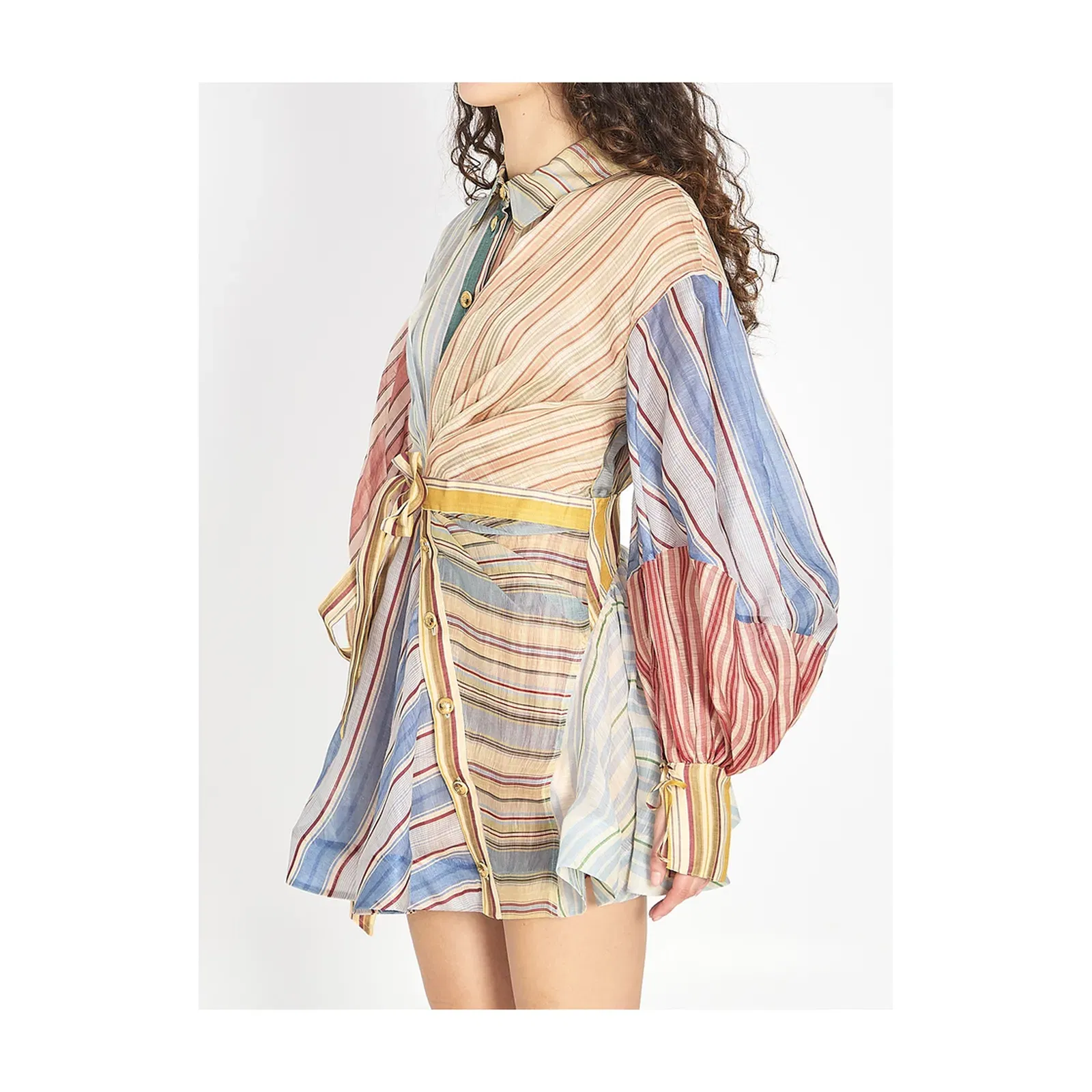 Rebellion Striped Mini Dress Spliced Stripes