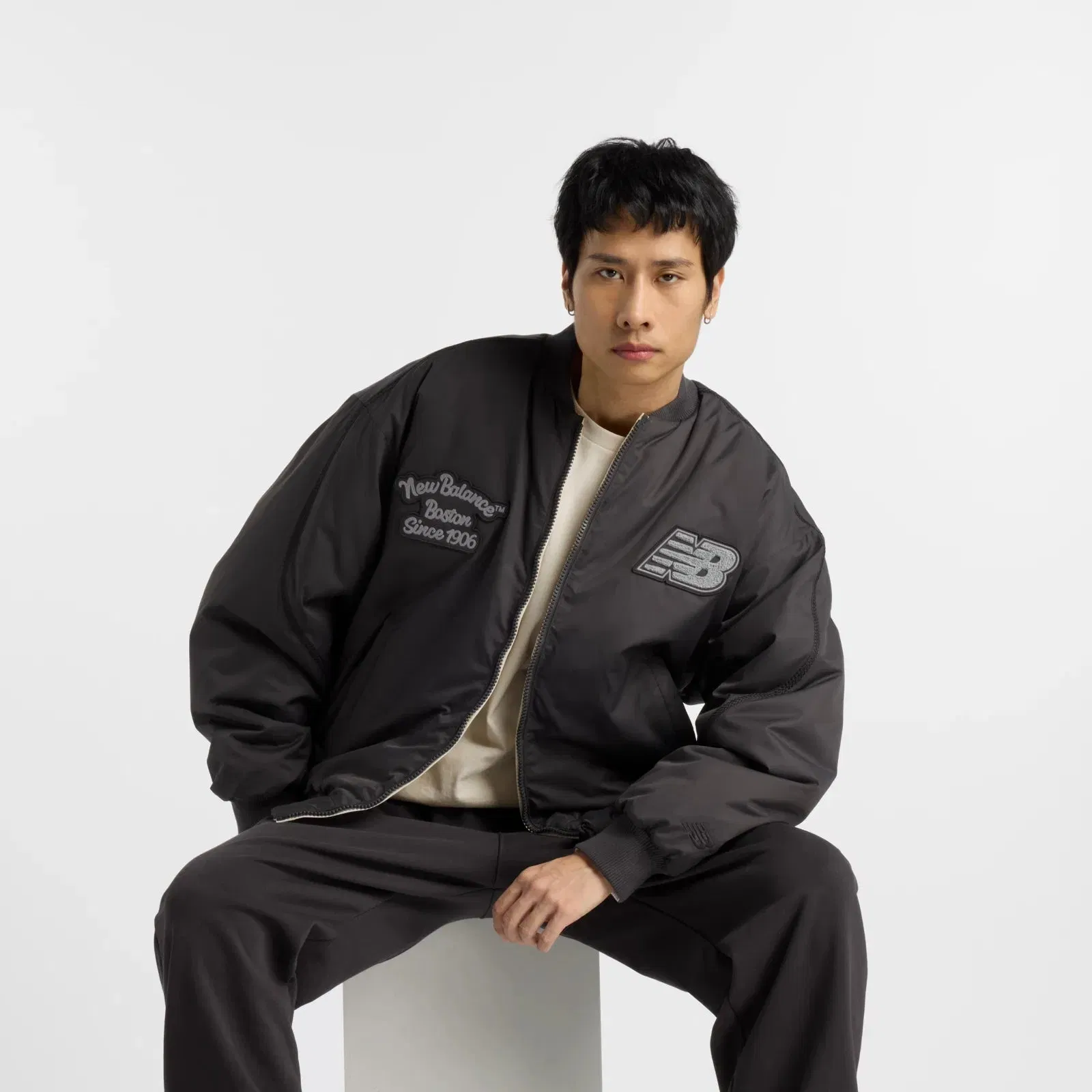 New Balance Nbx Lunar New Year Woven Bomber Jacket Black Cement Black Cement