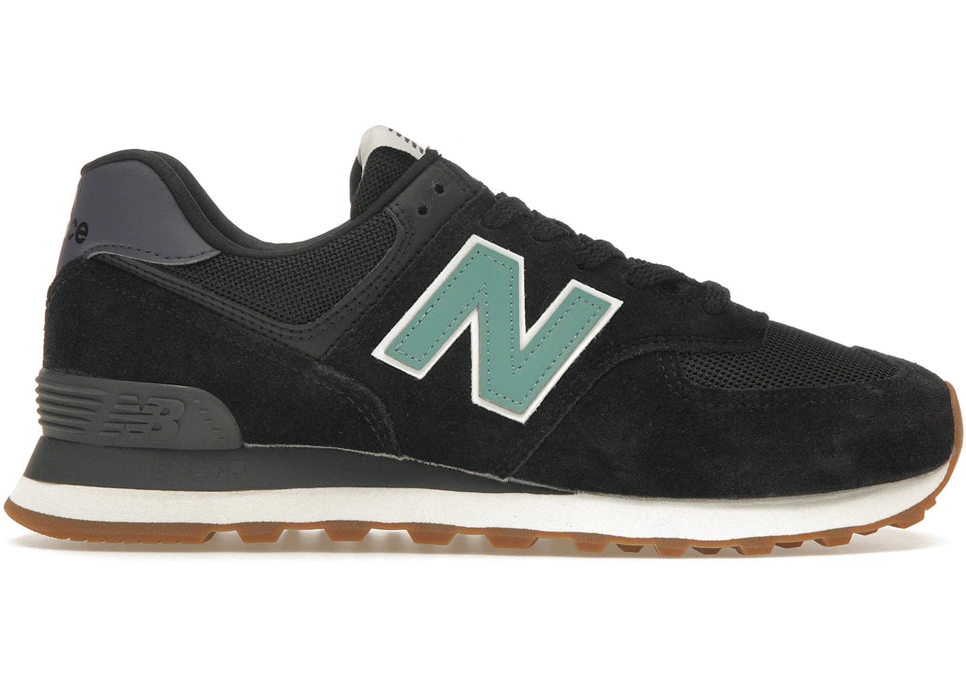 New Balance 574 Black Faded Teal Dark Mercury Womens