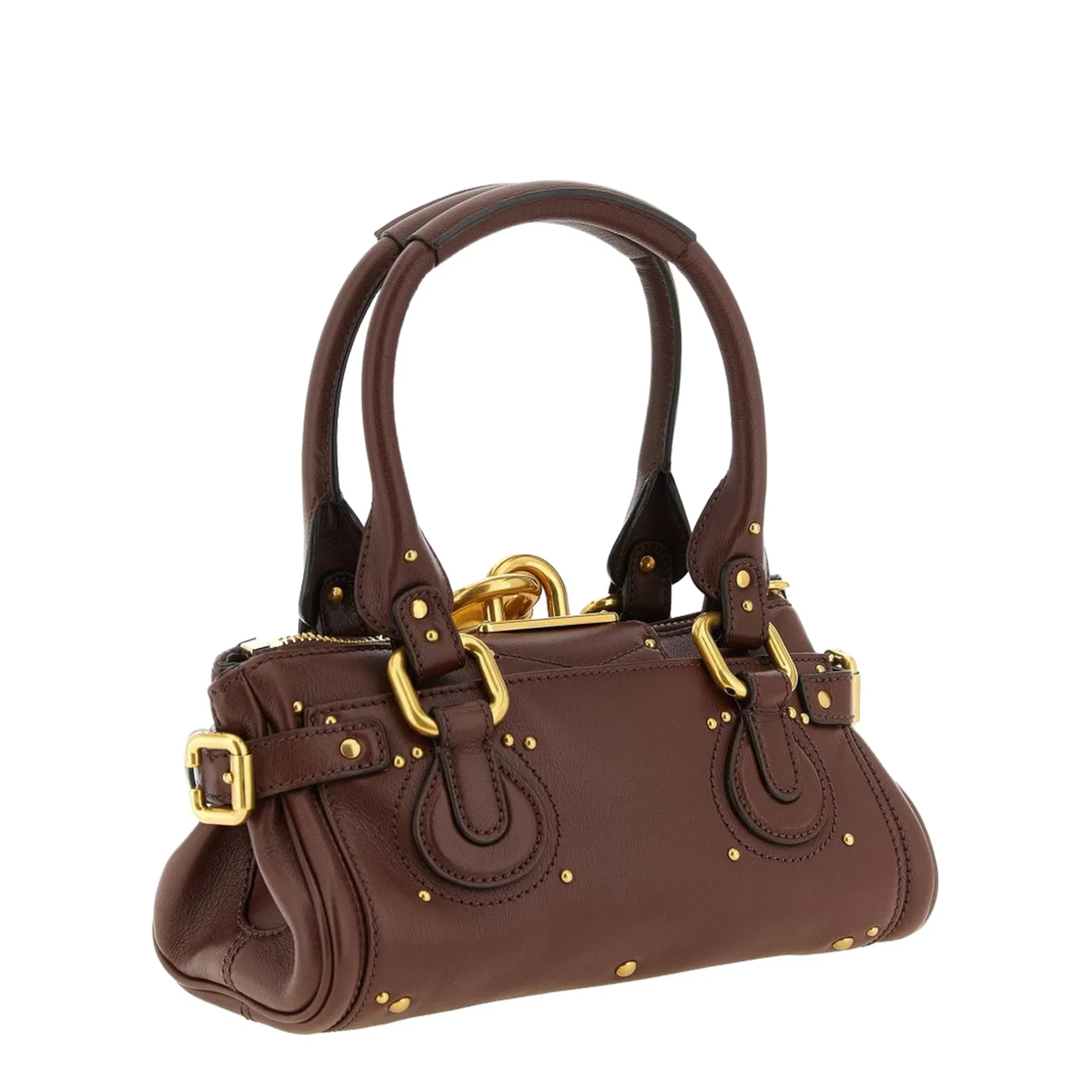 Paddington Small Grained Buffalo Leather Shoulder Bag - Mustang Brown