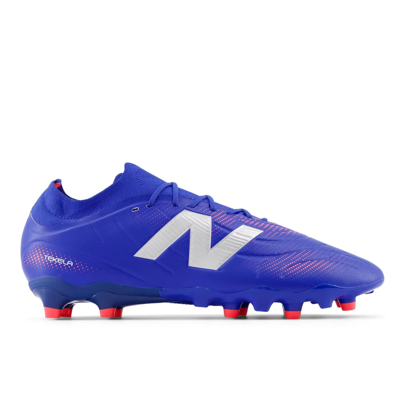 New Balance Tekela Team Low Laced Fg V5 Blue Gemstone With Energy Red And Silver Blue Gemstone With Energy Red And Silver