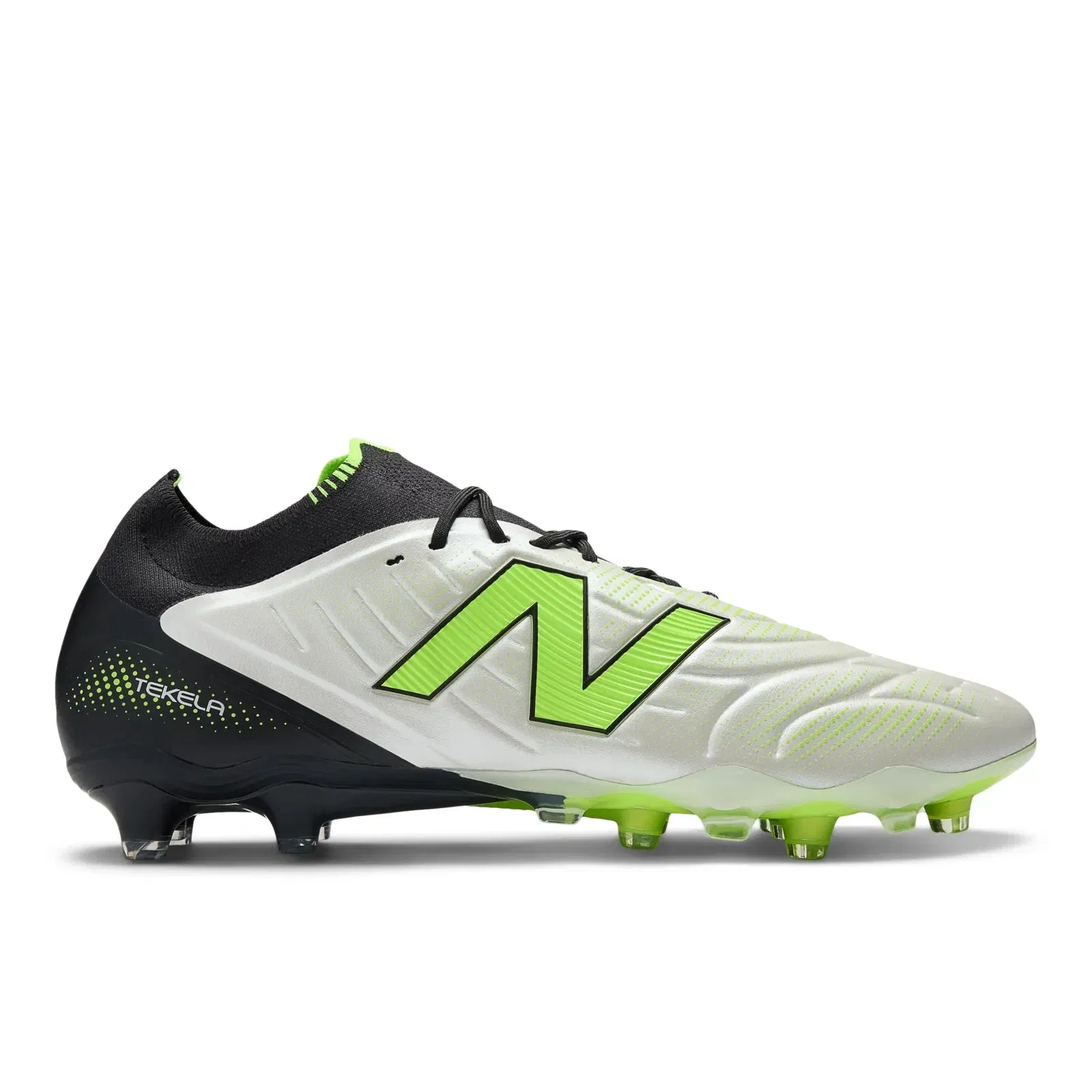 New Balance Tekela Elite Low Laced Fg V5 White With Black And Pixel Green White With Black And Pixel Green