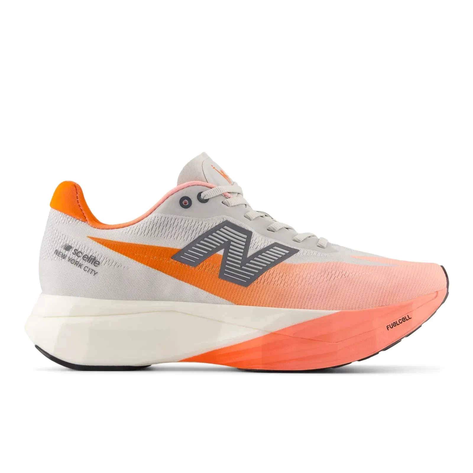 New Balance Tcs Nyc Marathon Fuelcell Supercomp Elite V5 Grapefruit With Grey Matter And Poppy Womens Grapefruit With Grey Matter And Poppy