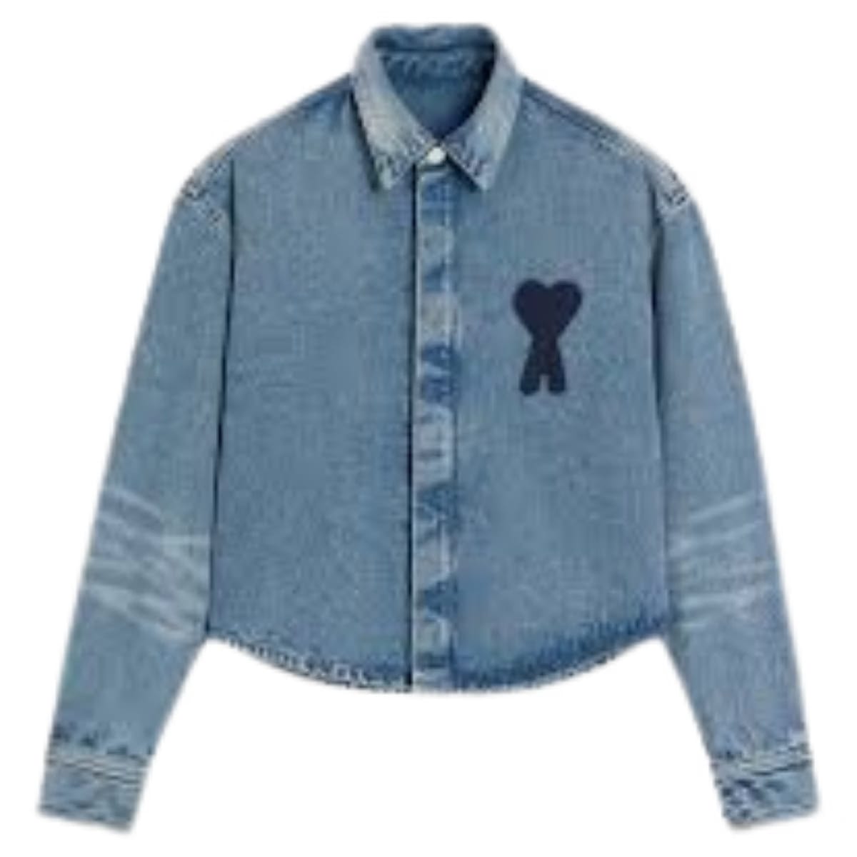 AMI Paris Women's ADC Cropped Denim Shirt blue