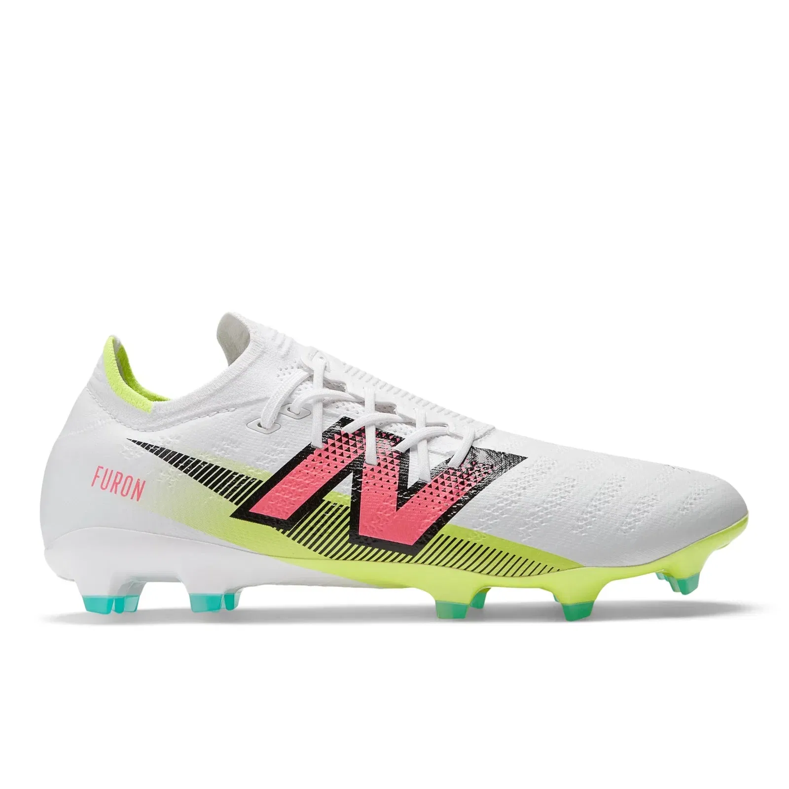 New Balance Furon Pro Fg V7 White With Hi-Lite And Neon Pink White With Hi-Lite And Neon Pink
