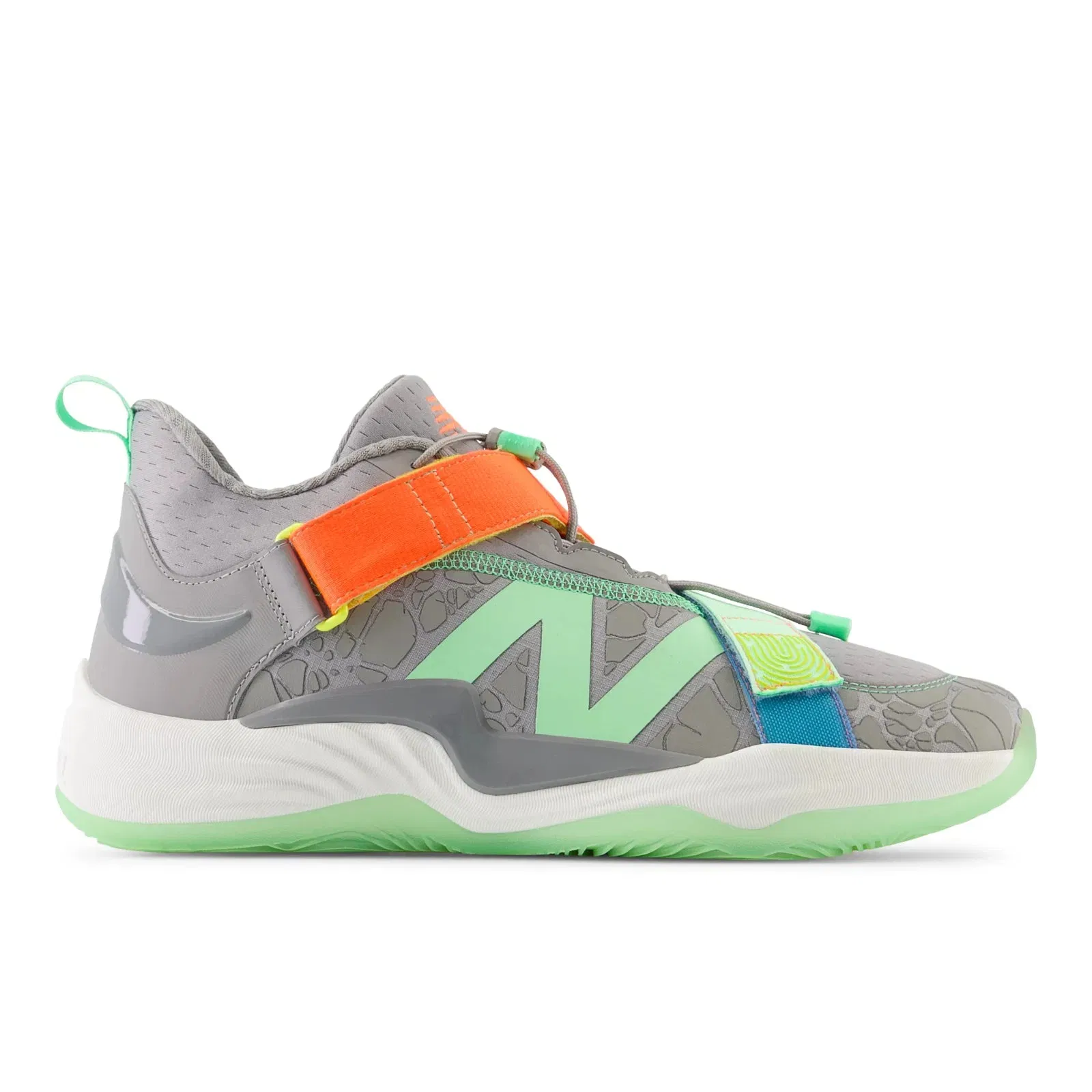 New Balance Fuelcell Lindor 2 Pre-Game Team Away Grey With Electric Jade And Neon Dragonfly Team Away Grey With Electric Jade And Neon Dragonfly