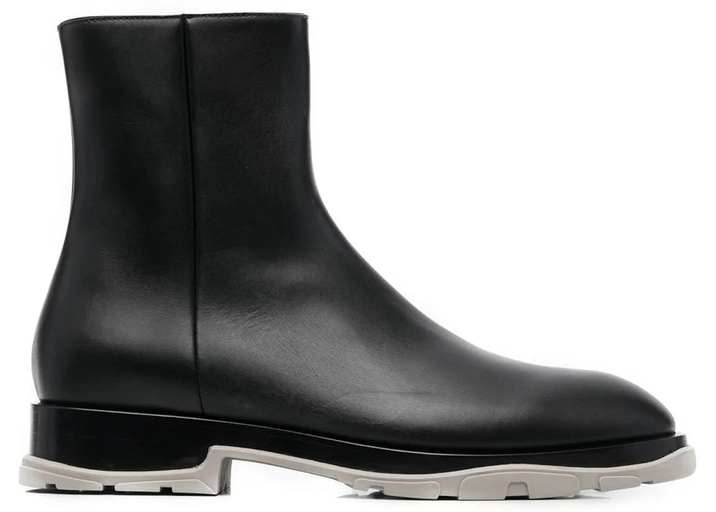 Alexander McQueen Half Leather Boot Black Grey